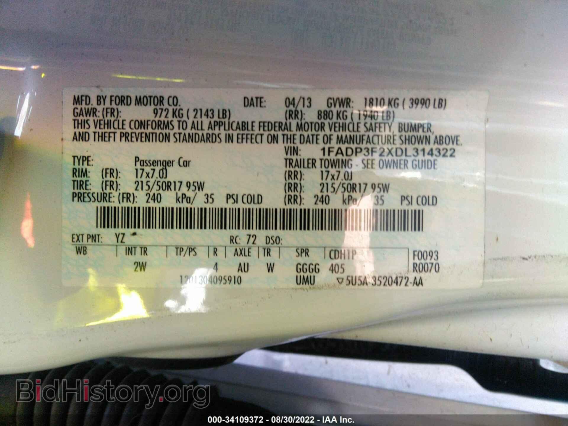 2013 FORD FOCUS - VIN: 1FADP3F2XDL314322 - Photo 9
