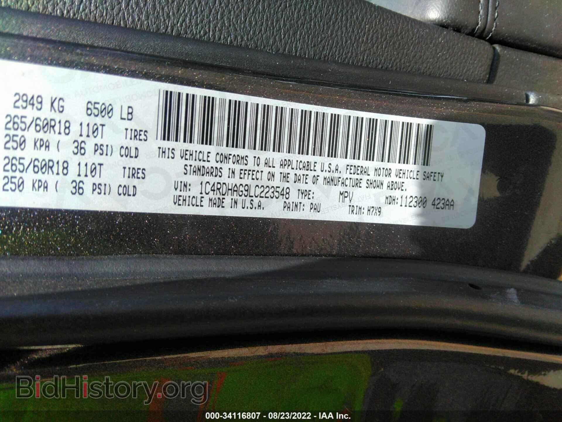 2020 DODGE DURANGO - VIN: 1C4RDHAG9LC223548 - Photo 9