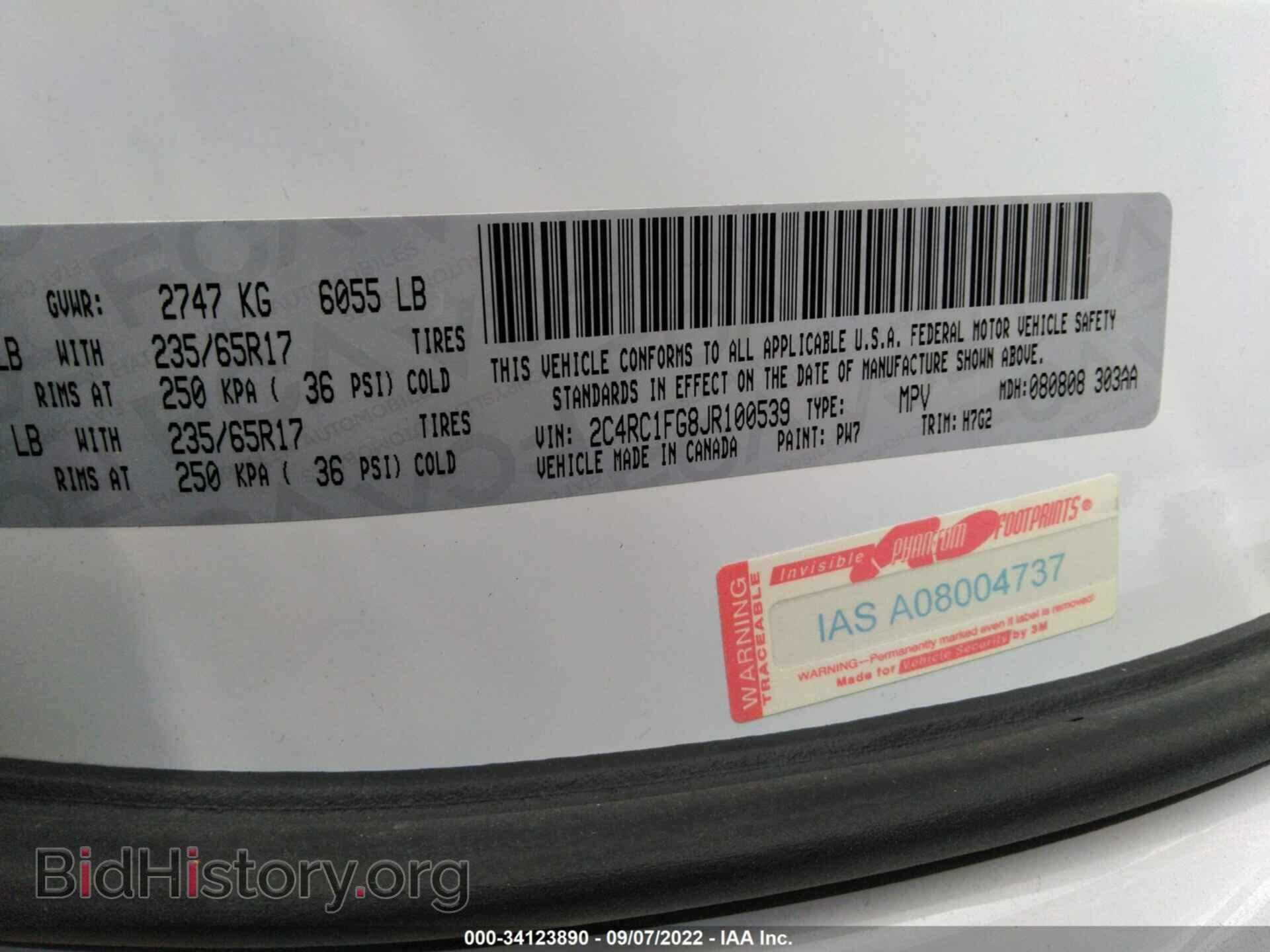 2018 CHRYSLER PACIFICA - VIN: 2C4RC1FG8JR100539 - Photo 9