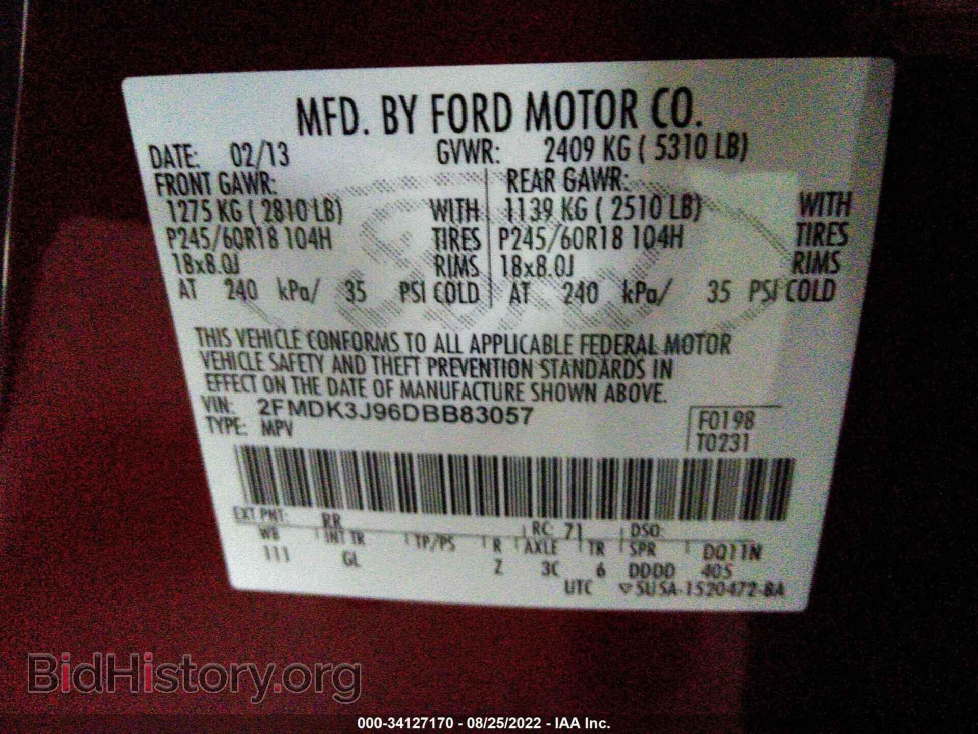2013 FORD EDGE - VIN: 2FMDK3J96DBB83057 - Photo 9