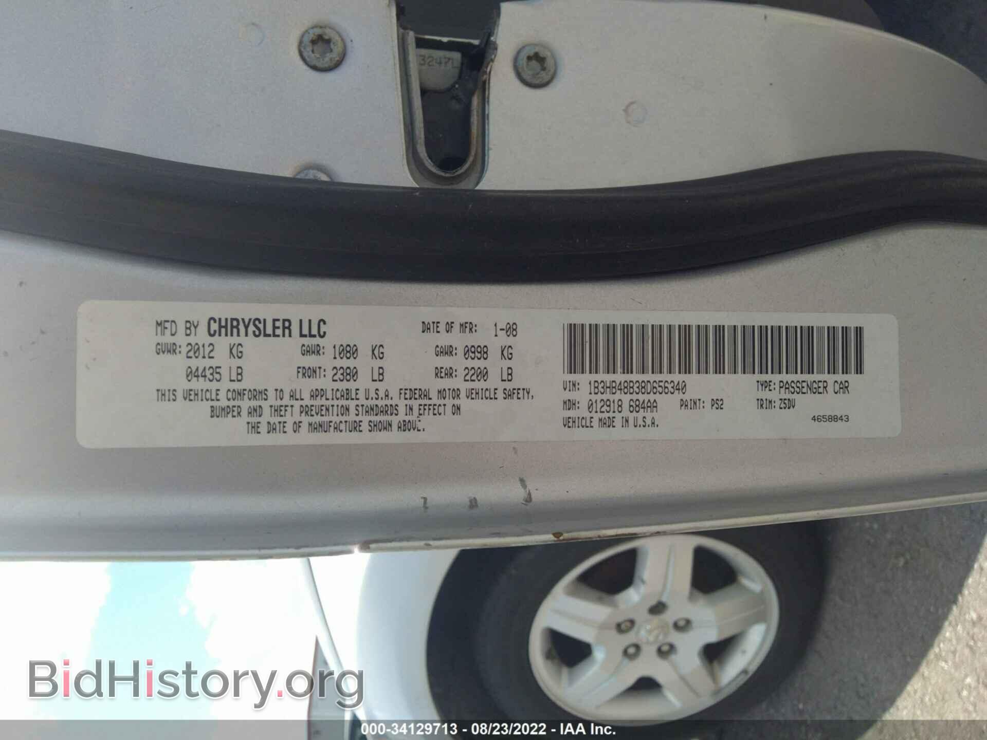 2008 DODGE CALIBER - VIN: 1B3HB48B38D656340 - Photo 9
