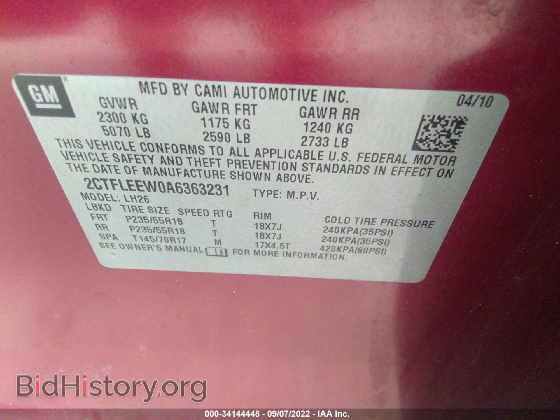 2010 GMC TERRAIN - VIN: 2CTFLEEW0A6363231 - Photo 9