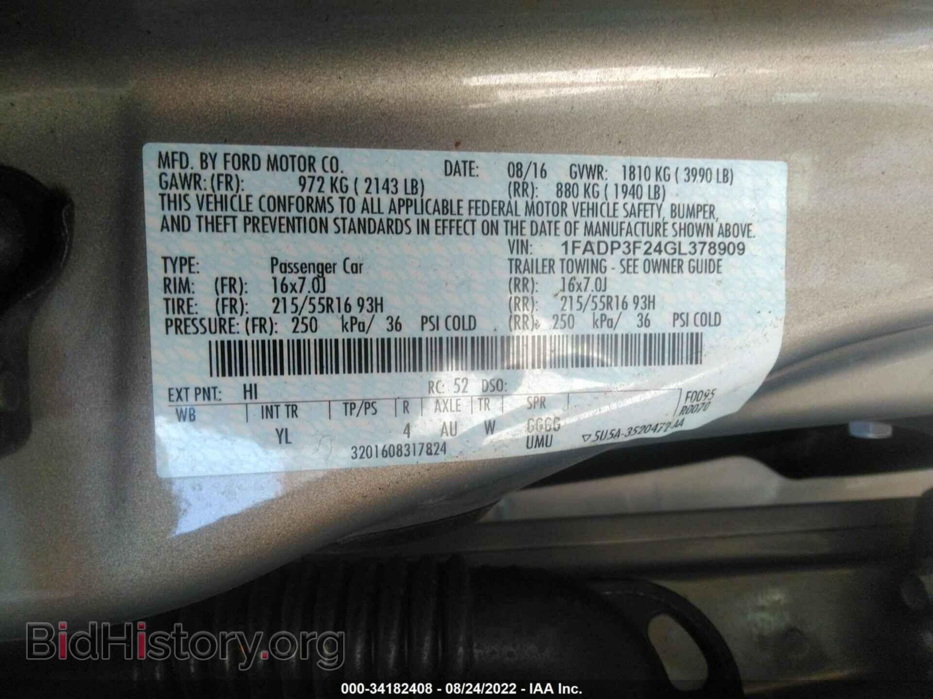 2016 FORD FOCUS - VIN: 1FADP3F24GL378909 - Photo 9