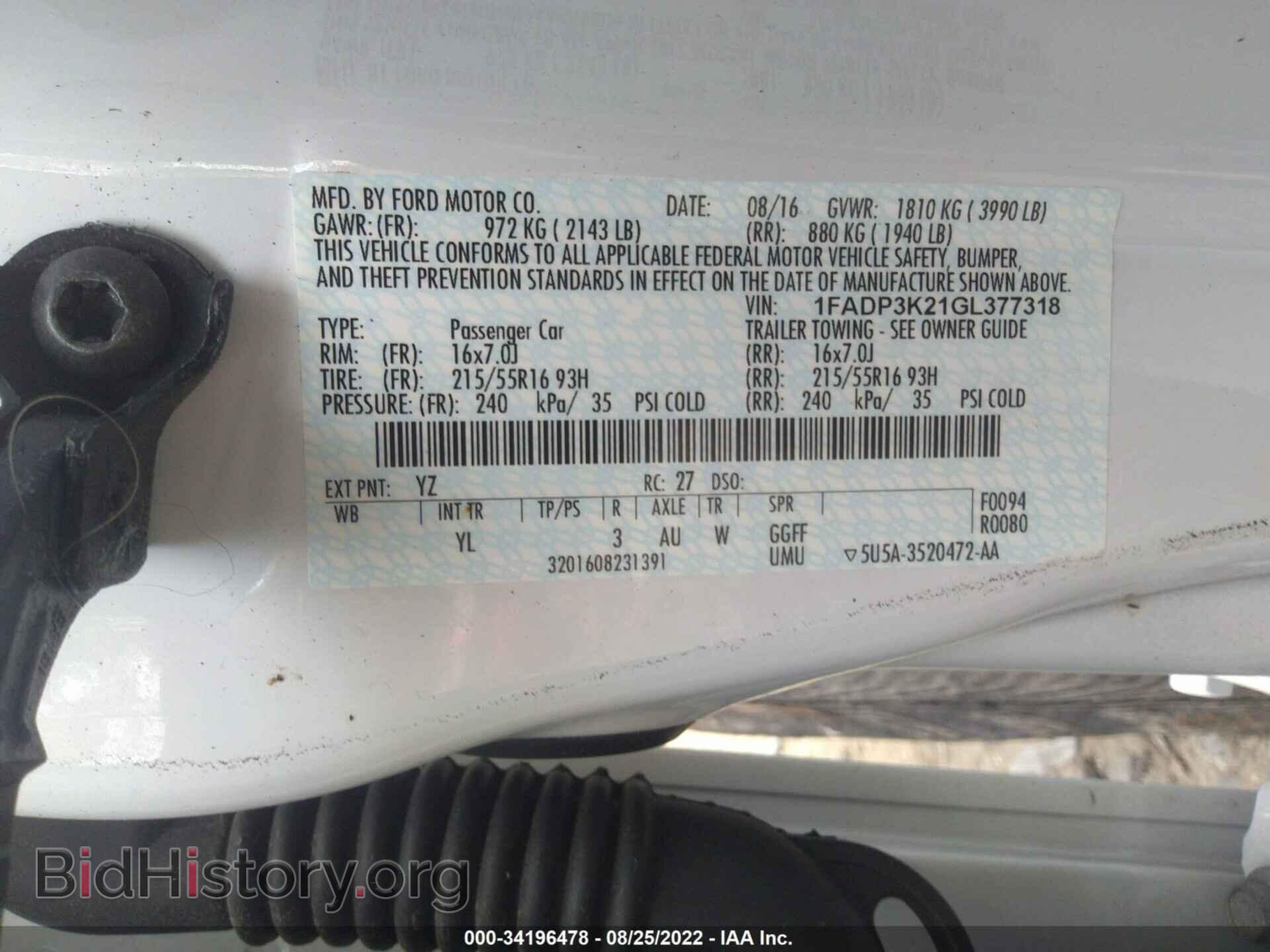 2016 FORD FOCUS - VIN: 1FADP3K21GL377318 - Фото 9