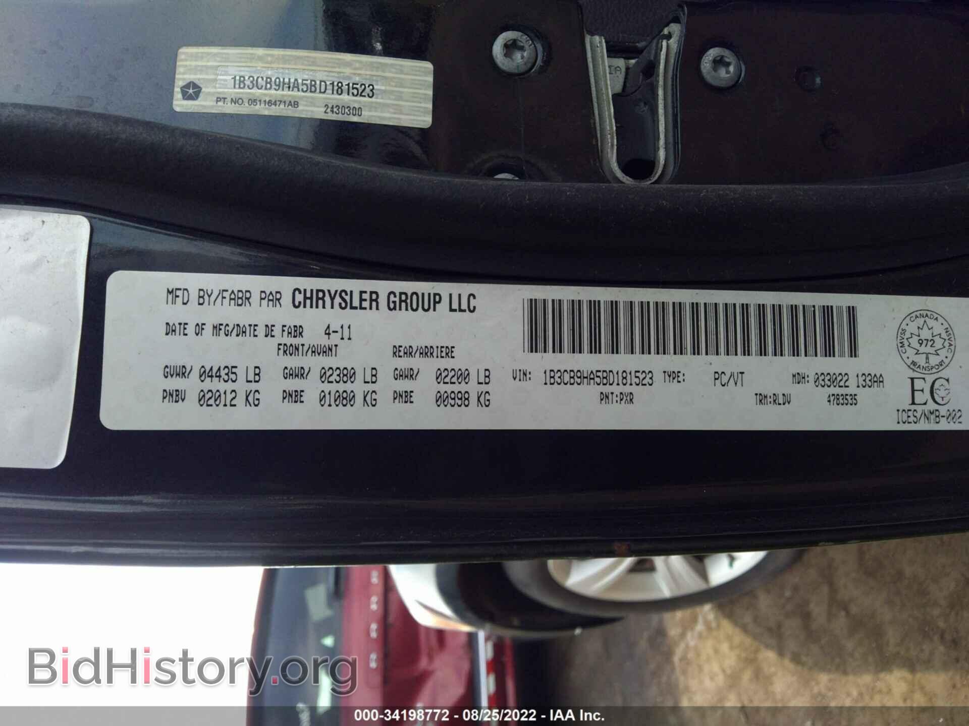 2011 DODGE CALIBER - VIN: 1B3CB9HA5BD181523 - Photo 9