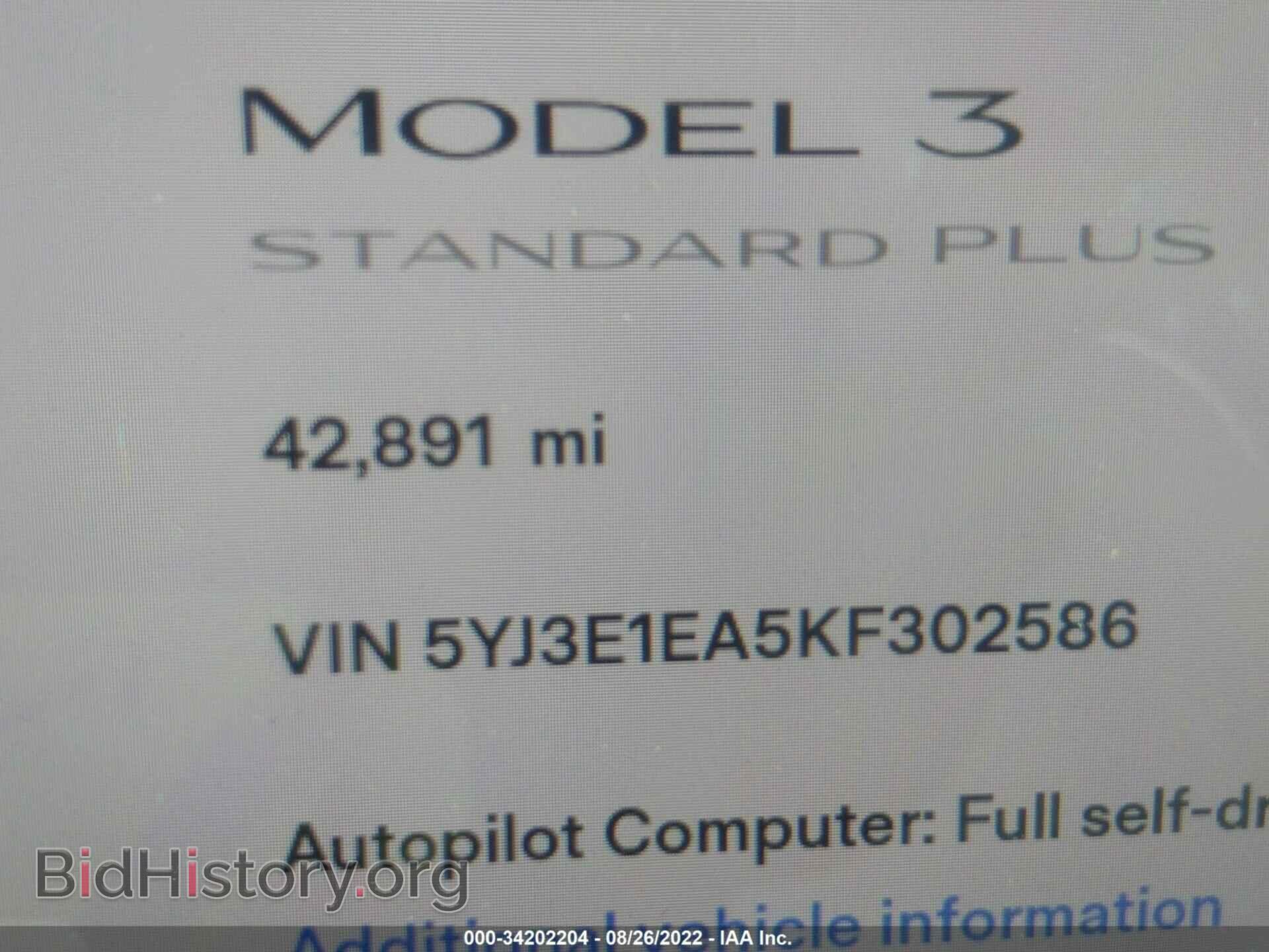 2019 TESLA MODEL 3 - VIN: 5YJ3E1EA5KF302586 - Фото 7
