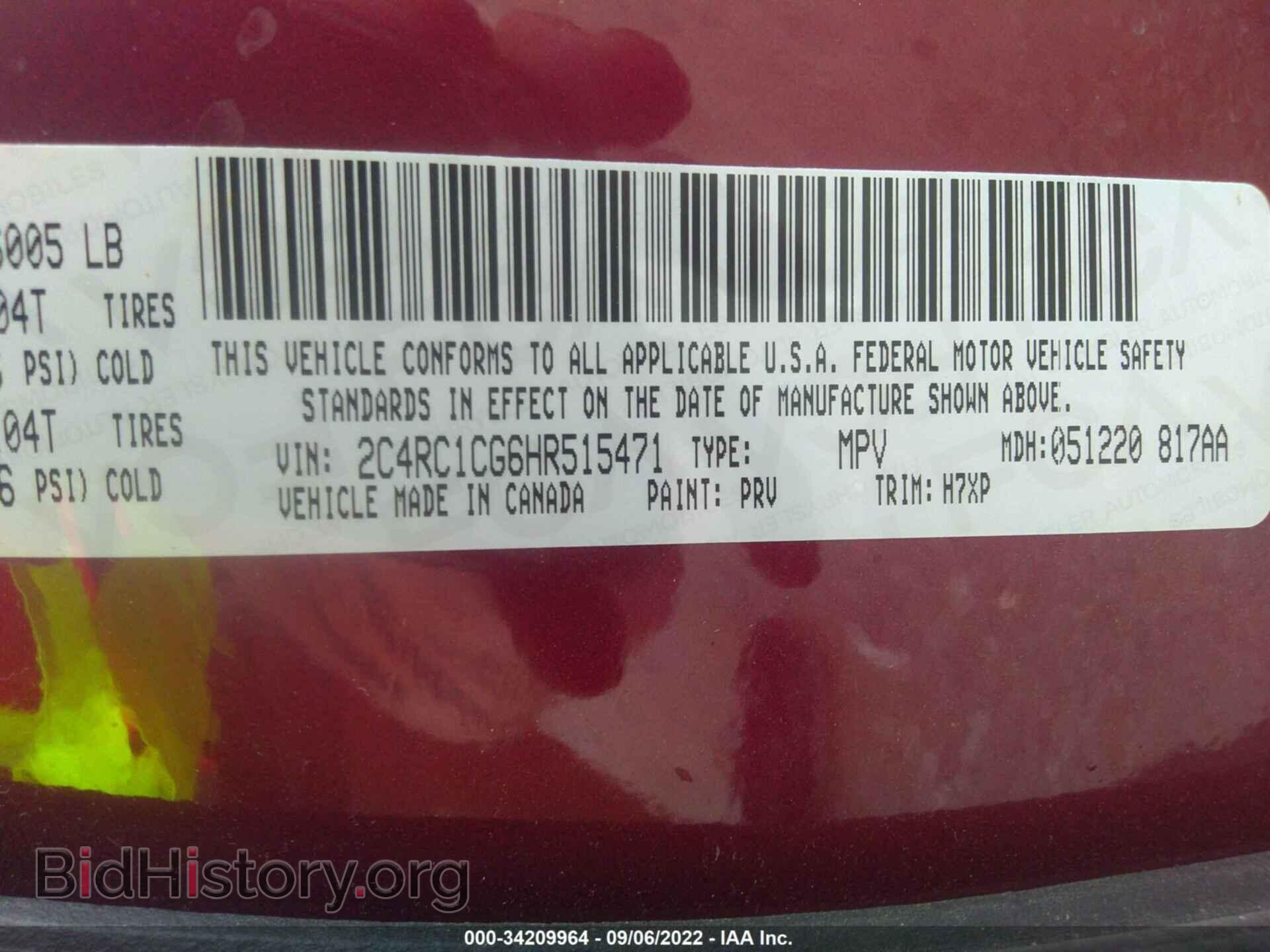 2017 CHRYSLER PACIFICA - VIN: 2C4RC1CG6HR515471 - Photo 9