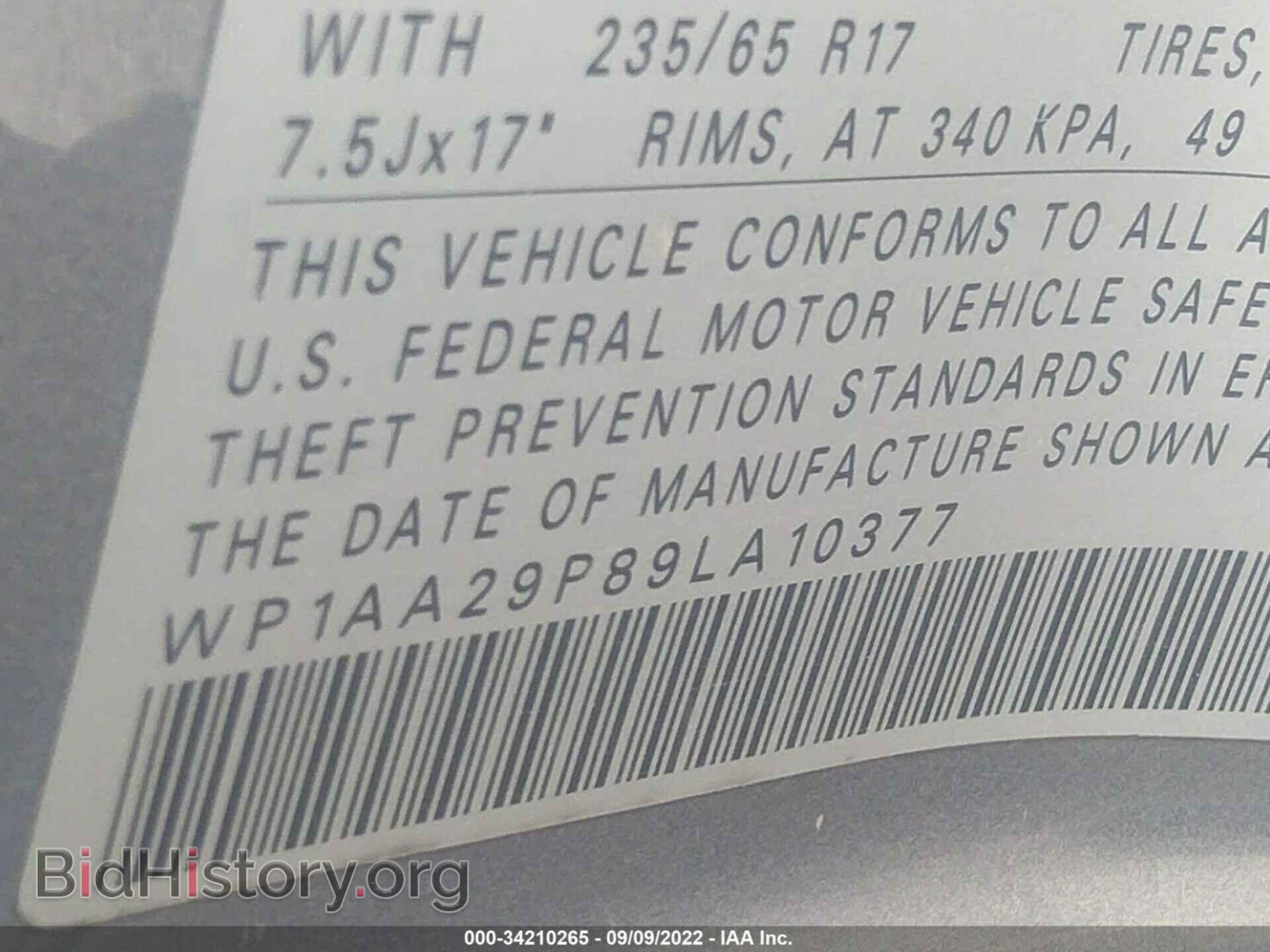 2009 PORSCHE CAYENNE - VIN: WP1AA29P89LA10377 - Фото 9
