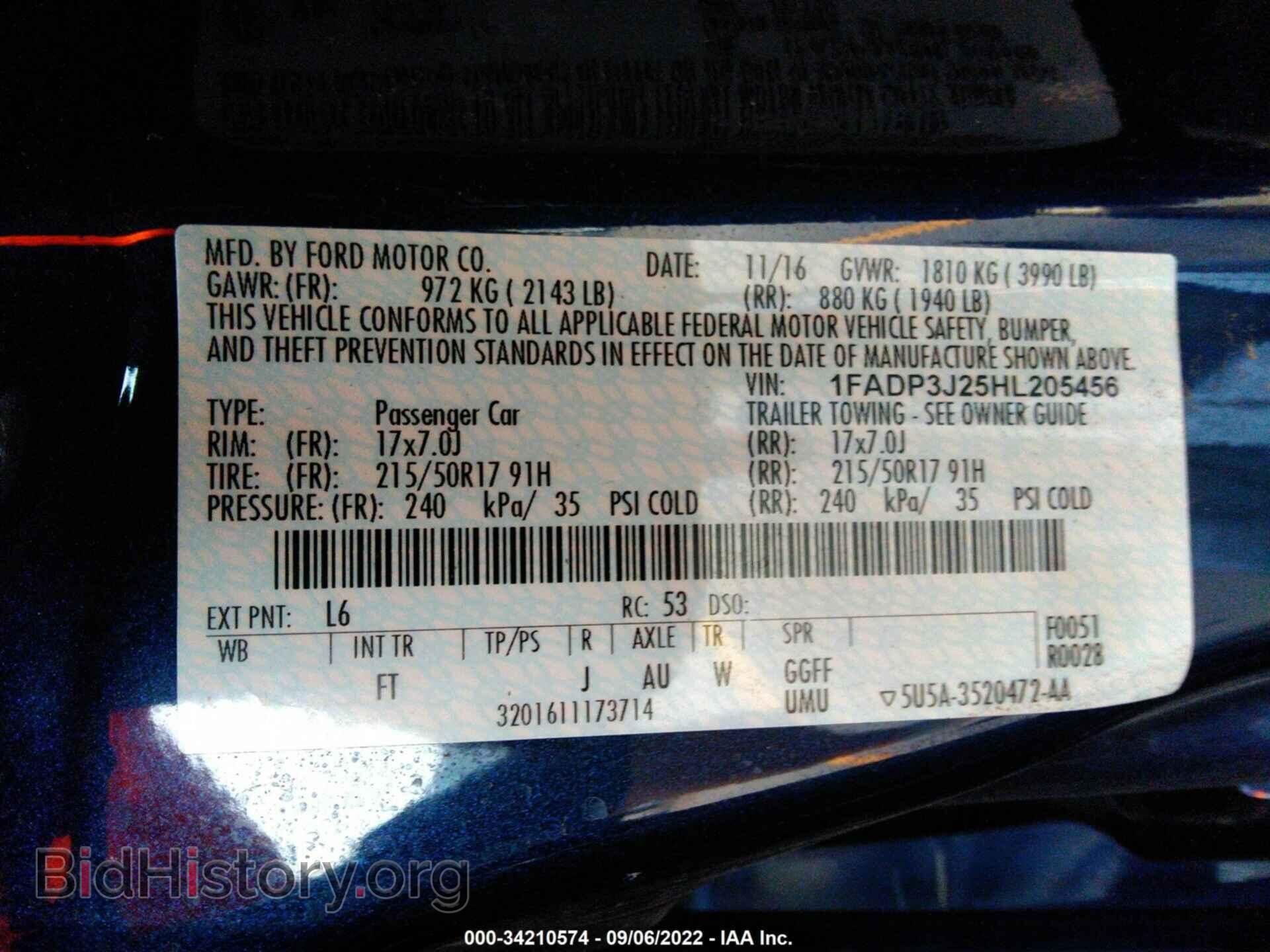 2017 FORD FOCUS - VIN: 1FADP3J25HL205456 - Photo 9