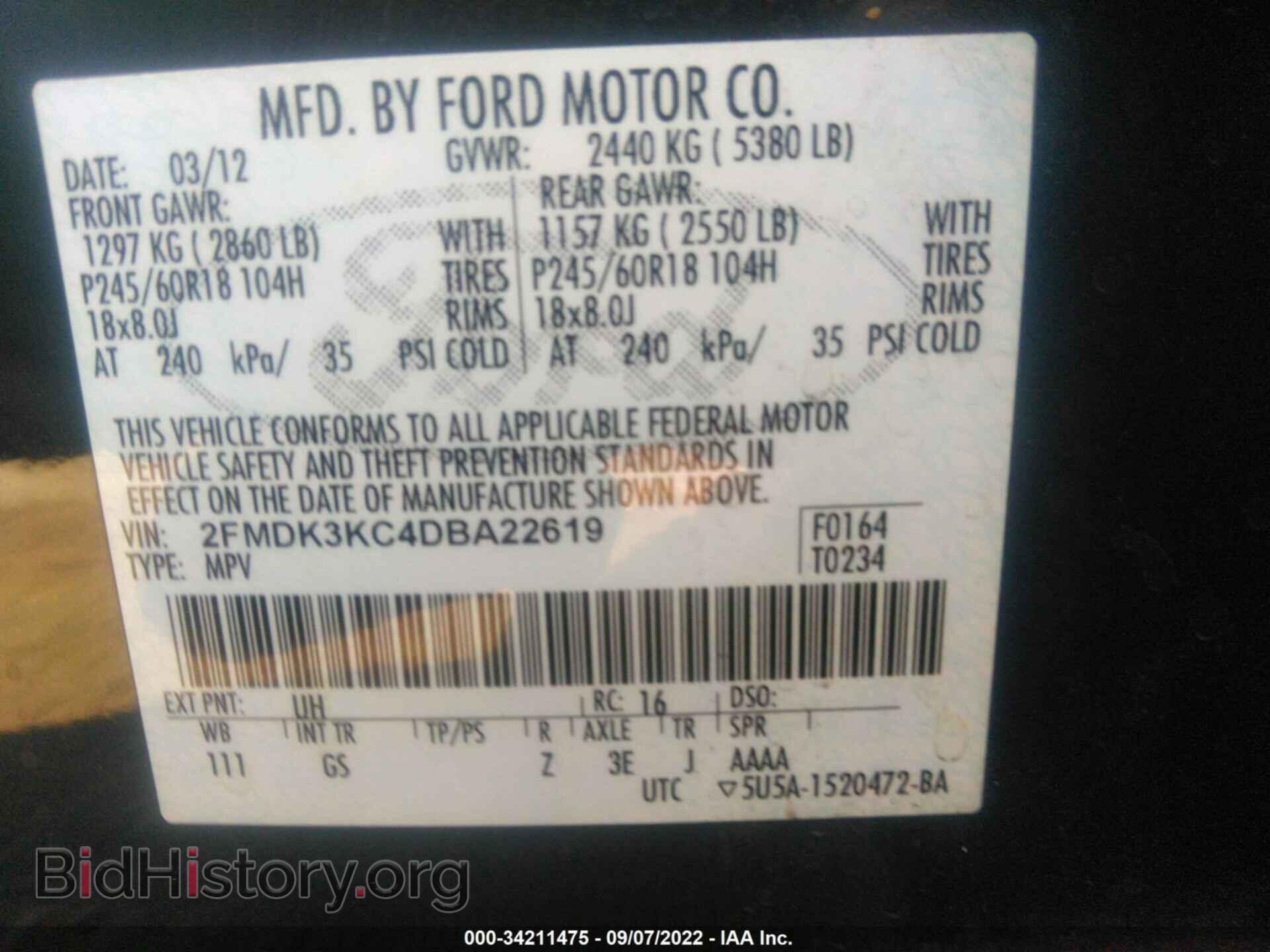 2013 FORD EDGE - VIN: 2FMDK3KC4DBA22619 - Photo 9