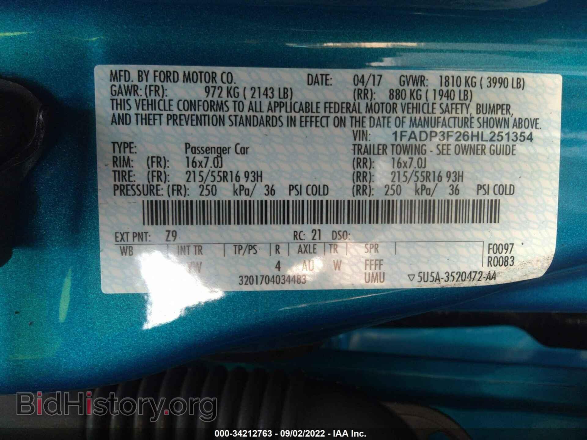 2017 FORD FOCUS - VIN: 1FADP3F26HL251354 - Фото 9