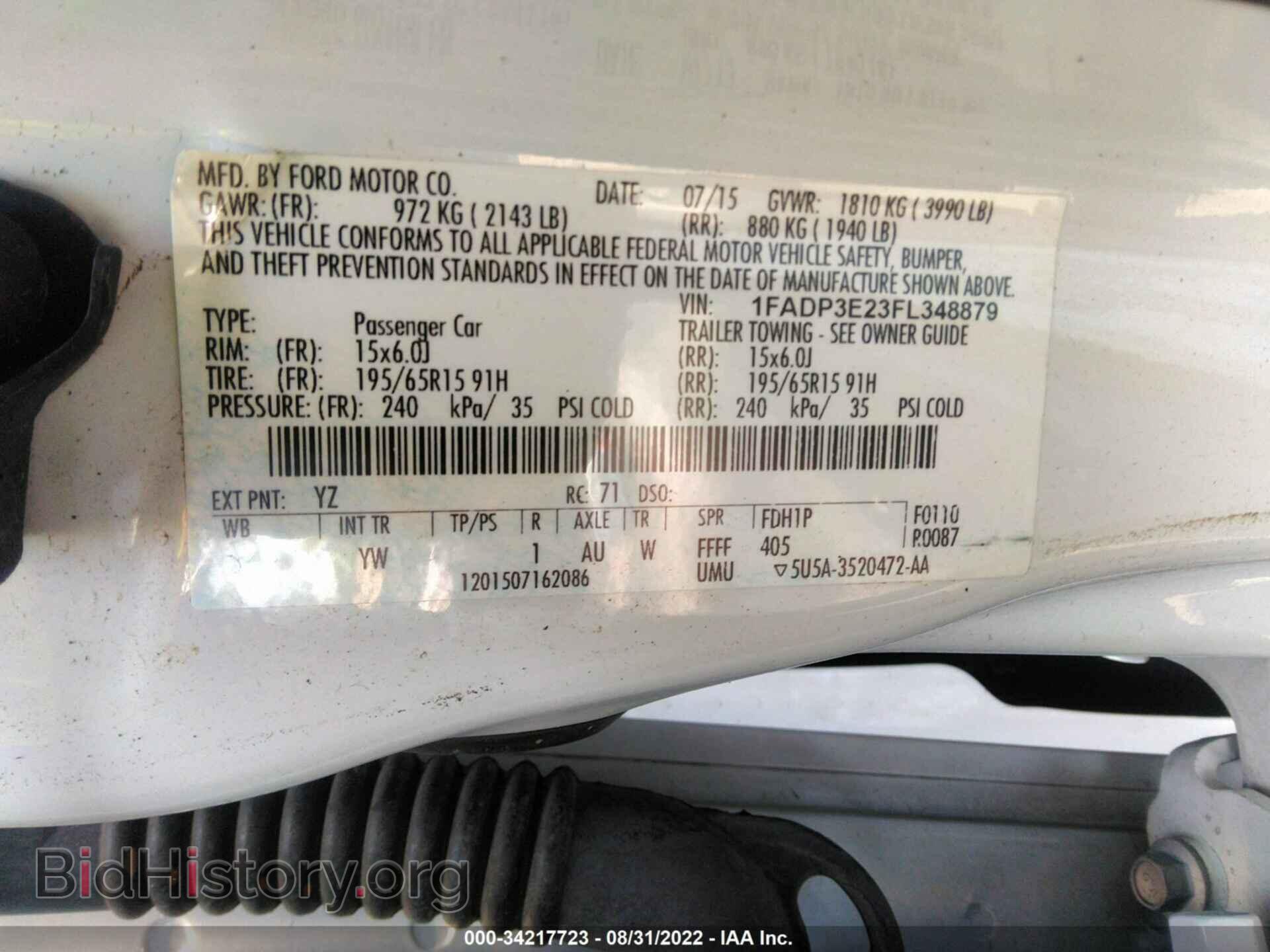 2015 FORD FOCUS - VIN: 1FADP3E23FL348879 - Фото 9