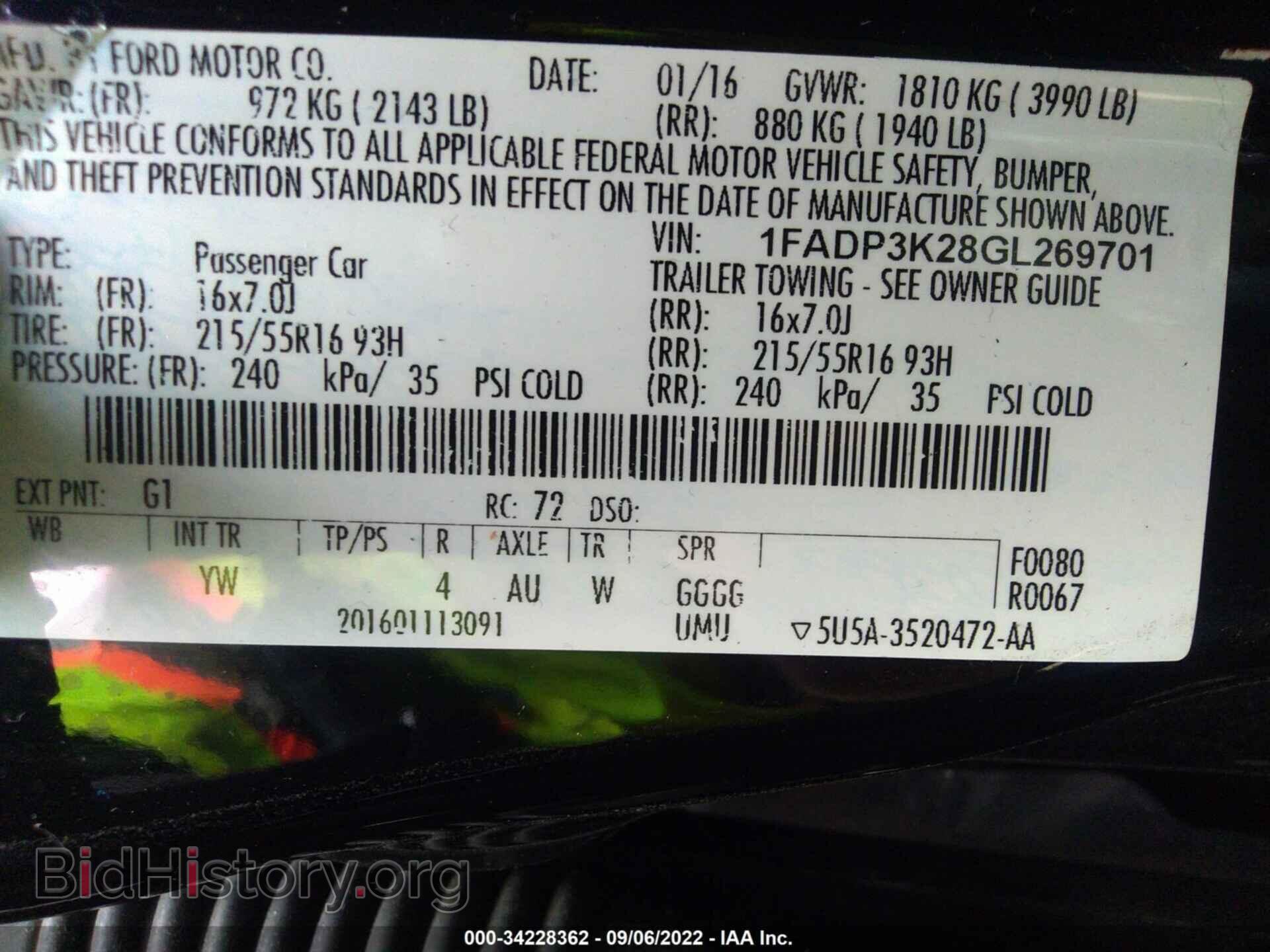 2016 FORD FOCUS - VIN: 1FADP3K28GL269701 - Фото 9