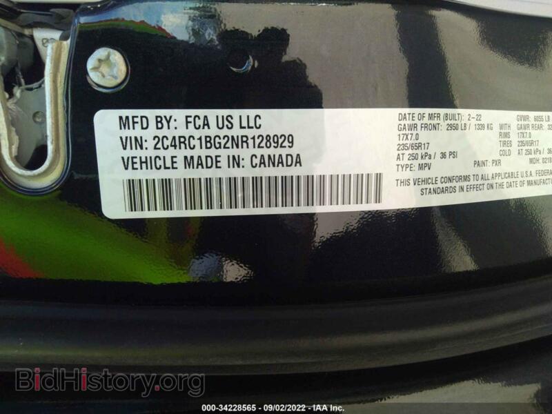 2022 Chrysler PACIFICA (VIN 2C4RC1BG2NR128929) — photo 9 of 11