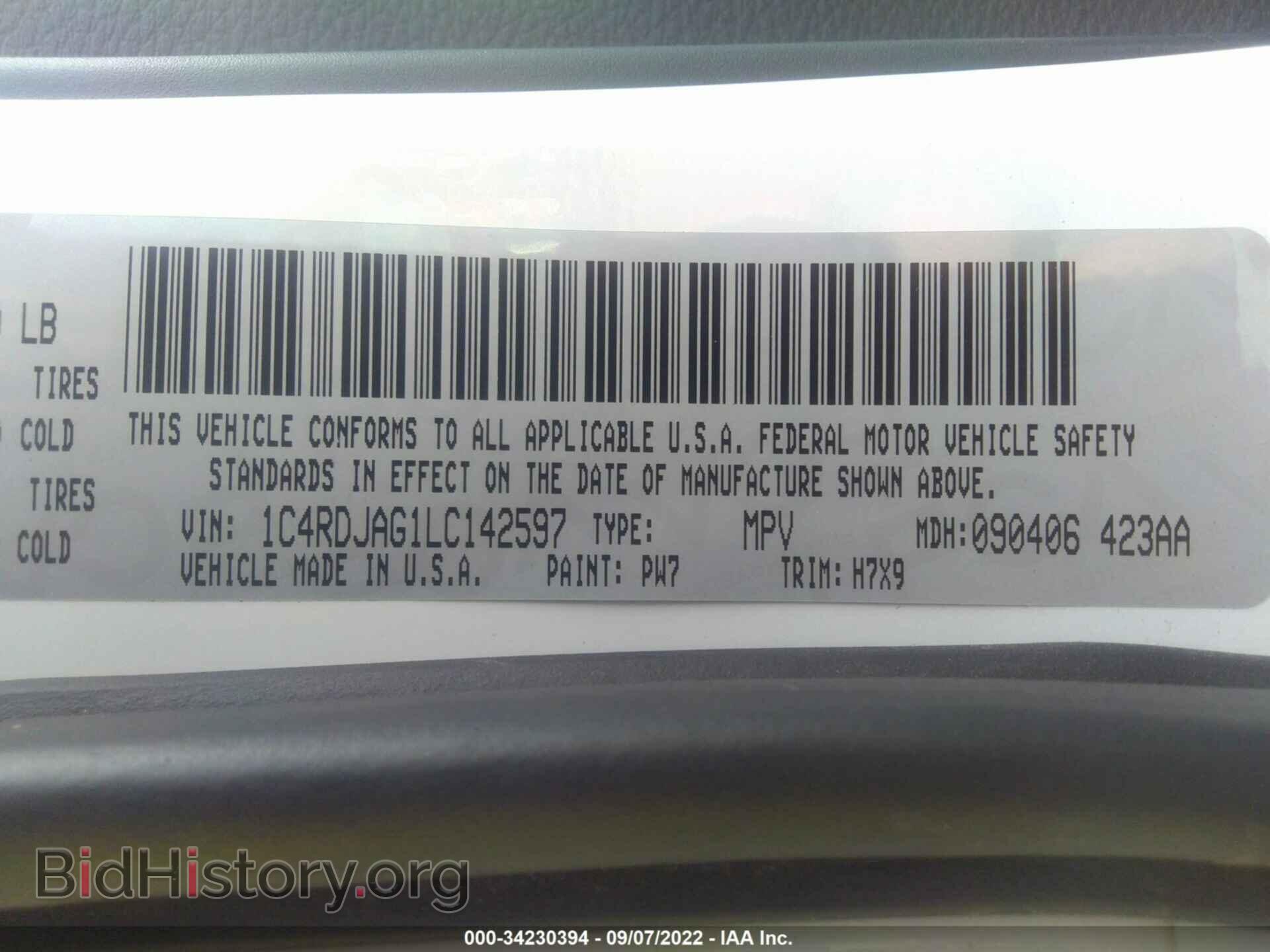 2020 DODGE DURANGO - VIN: 1C4RDJAG1LC142597 - Фото 9