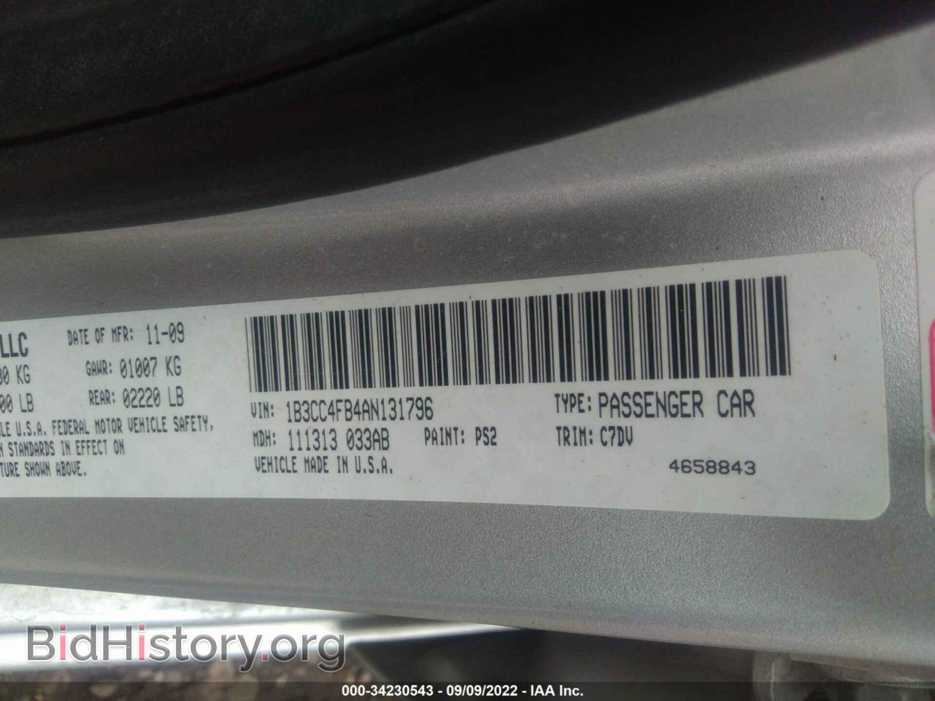 2010 DODGE AVENGER - VIN: 1B3CC4FB4AN131796 - Photo 9