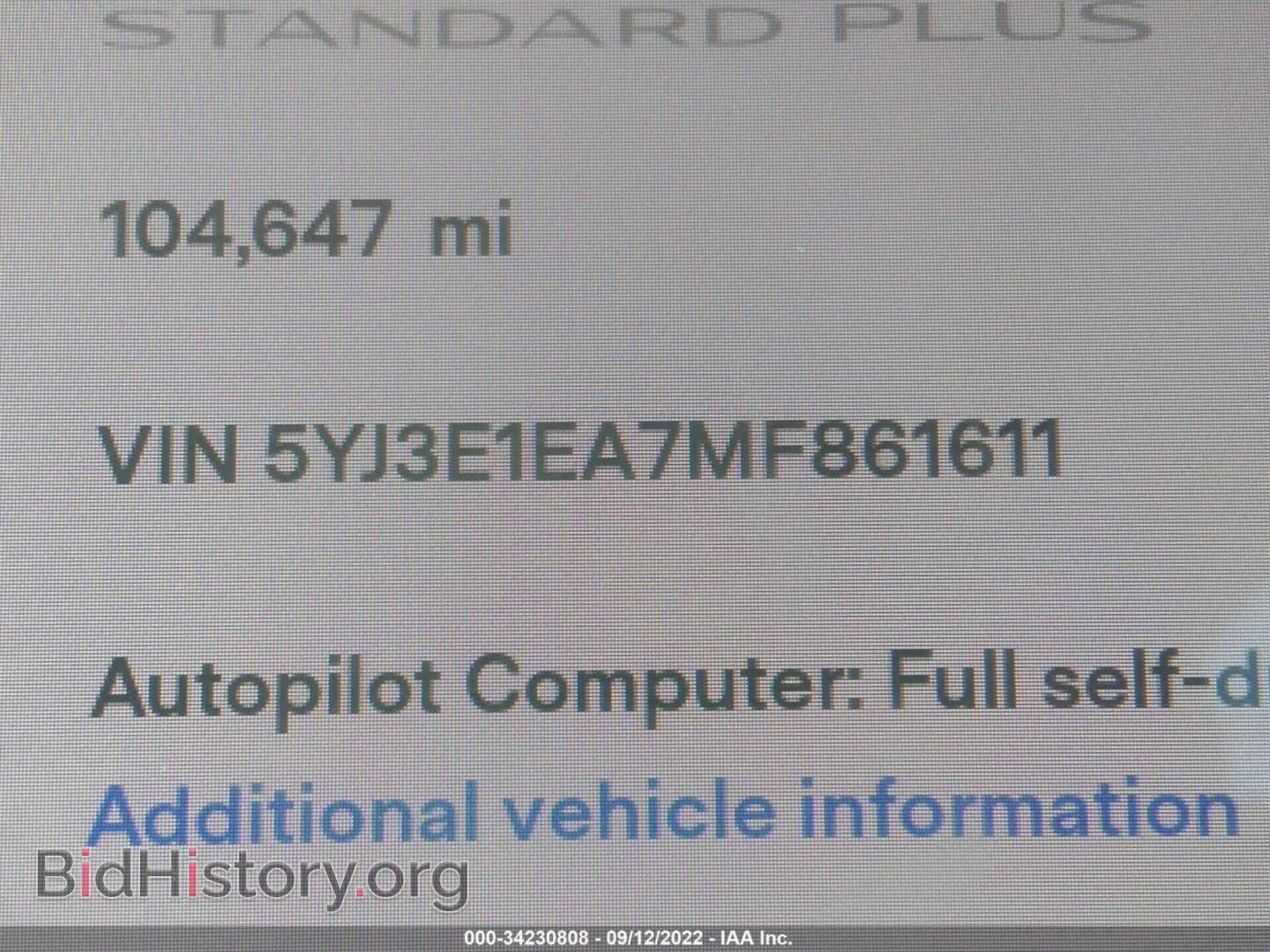 2021 TESLA MODEL 3 - VIN: 5YJ3E1EA7MF861611 - Фото 9