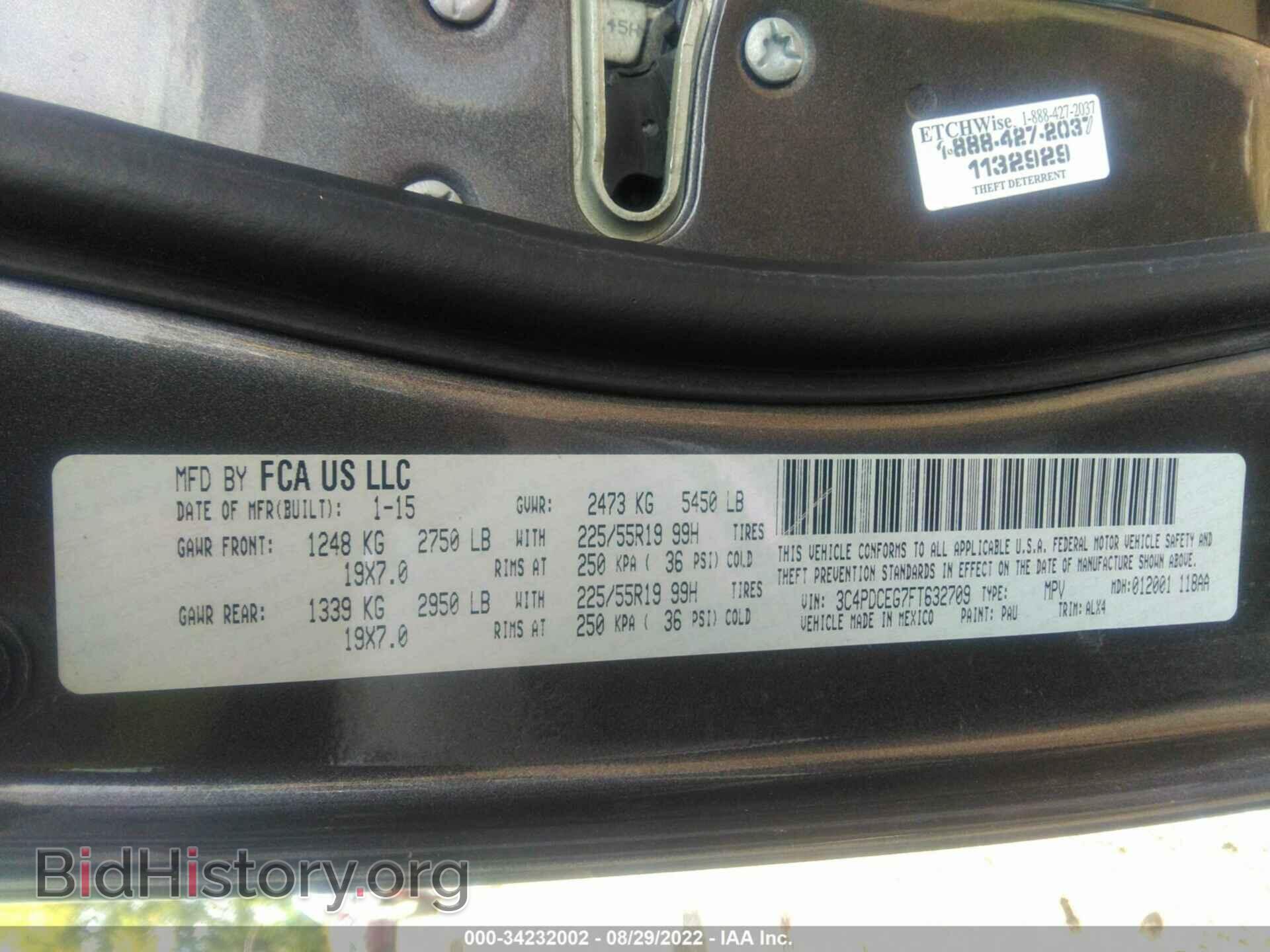 2015 DODGE JOURNEY - VIN: 3C4PDCEG7FT632709 - Фото 9