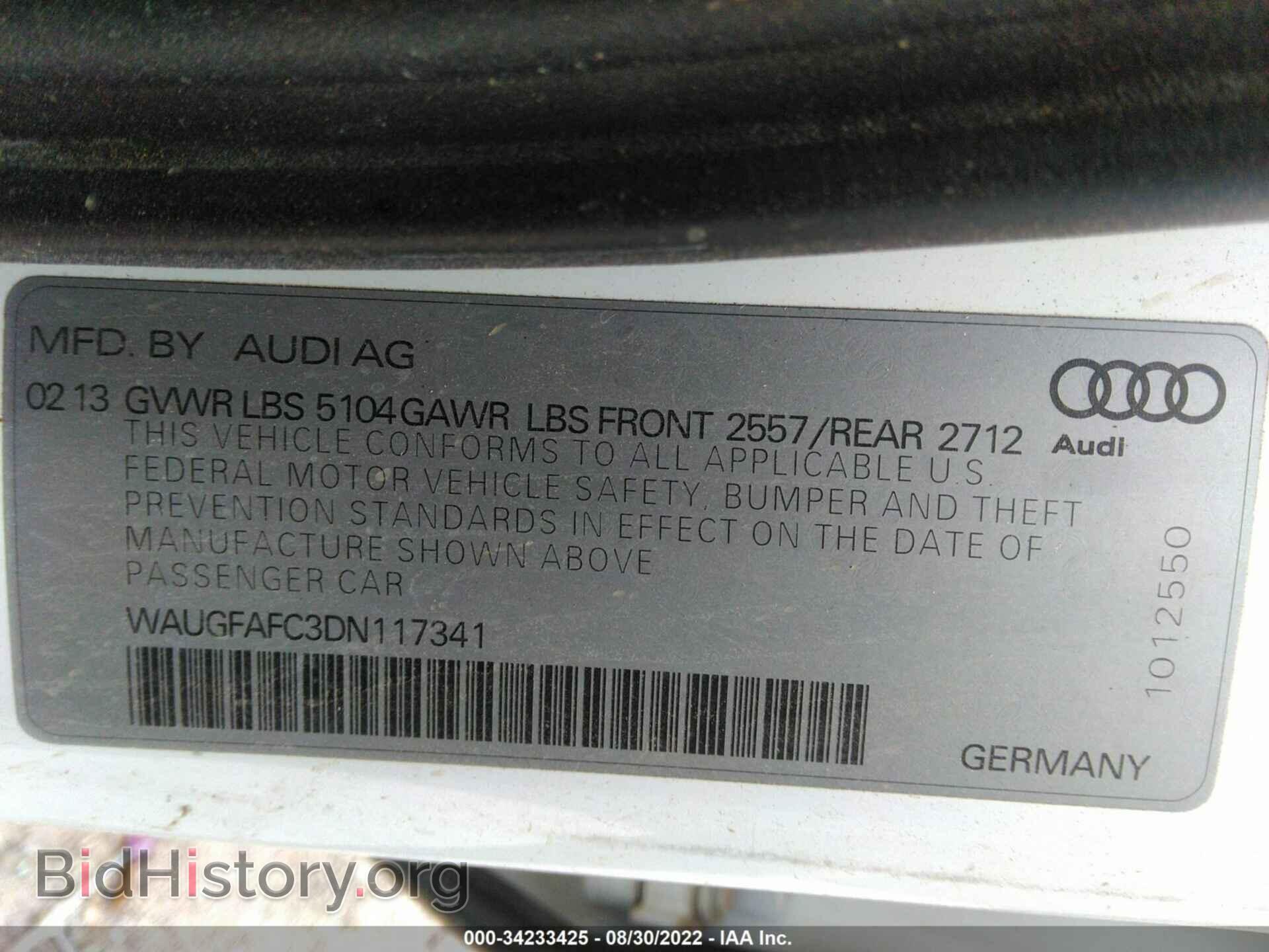 2013 AUDI A6 - VIN: WAUGFAFC3DN117341 - Фото 9