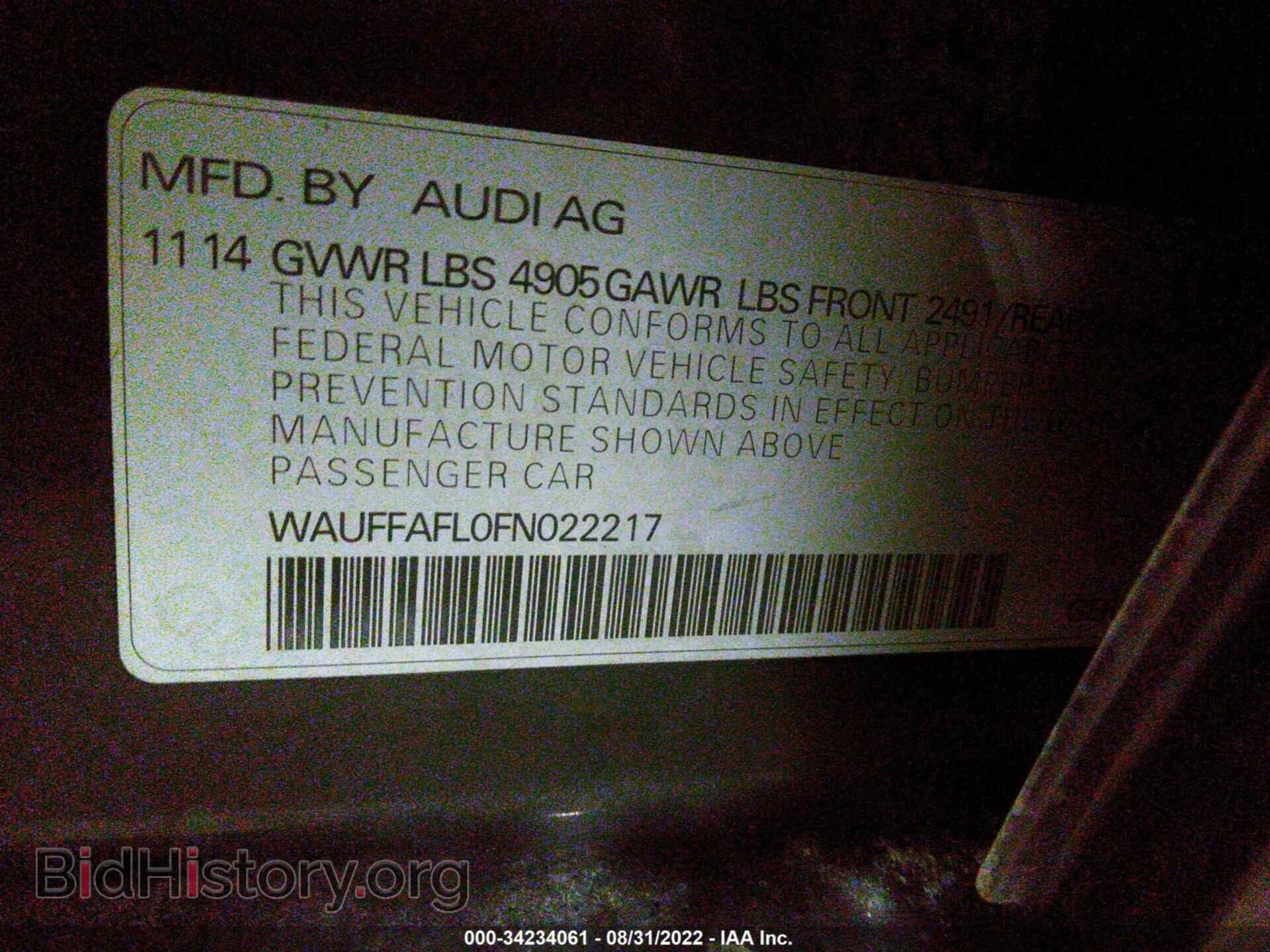 2015 AUDI A4 - VIN: WAUFFAFL0FN022217 - Фото 9