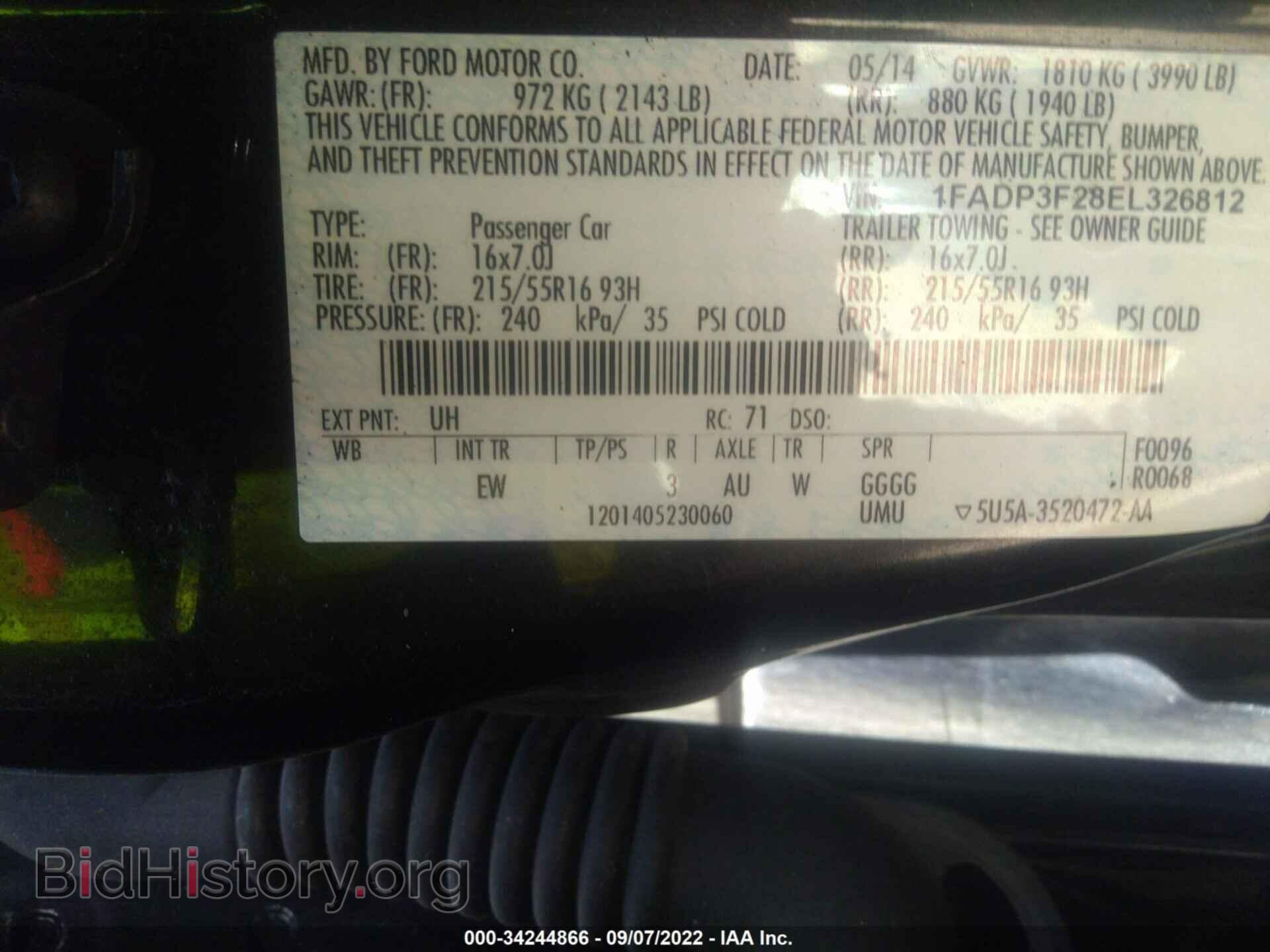 2014 FORD FOCUS - VIN: 1FADP3F28EL326812 - Photo 9