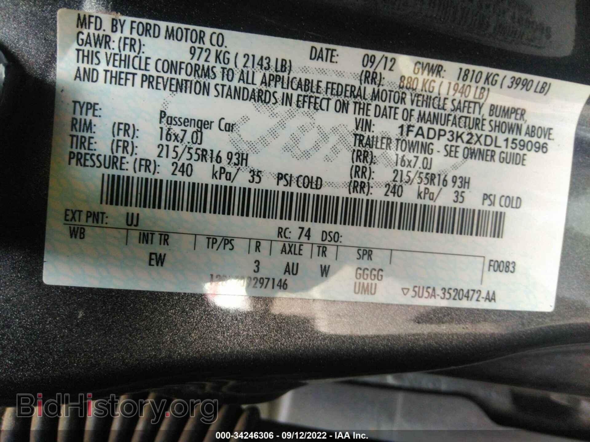 2013 FORD FOCUS - VIN: 1FADP3K2XDL159096 - Photo 9