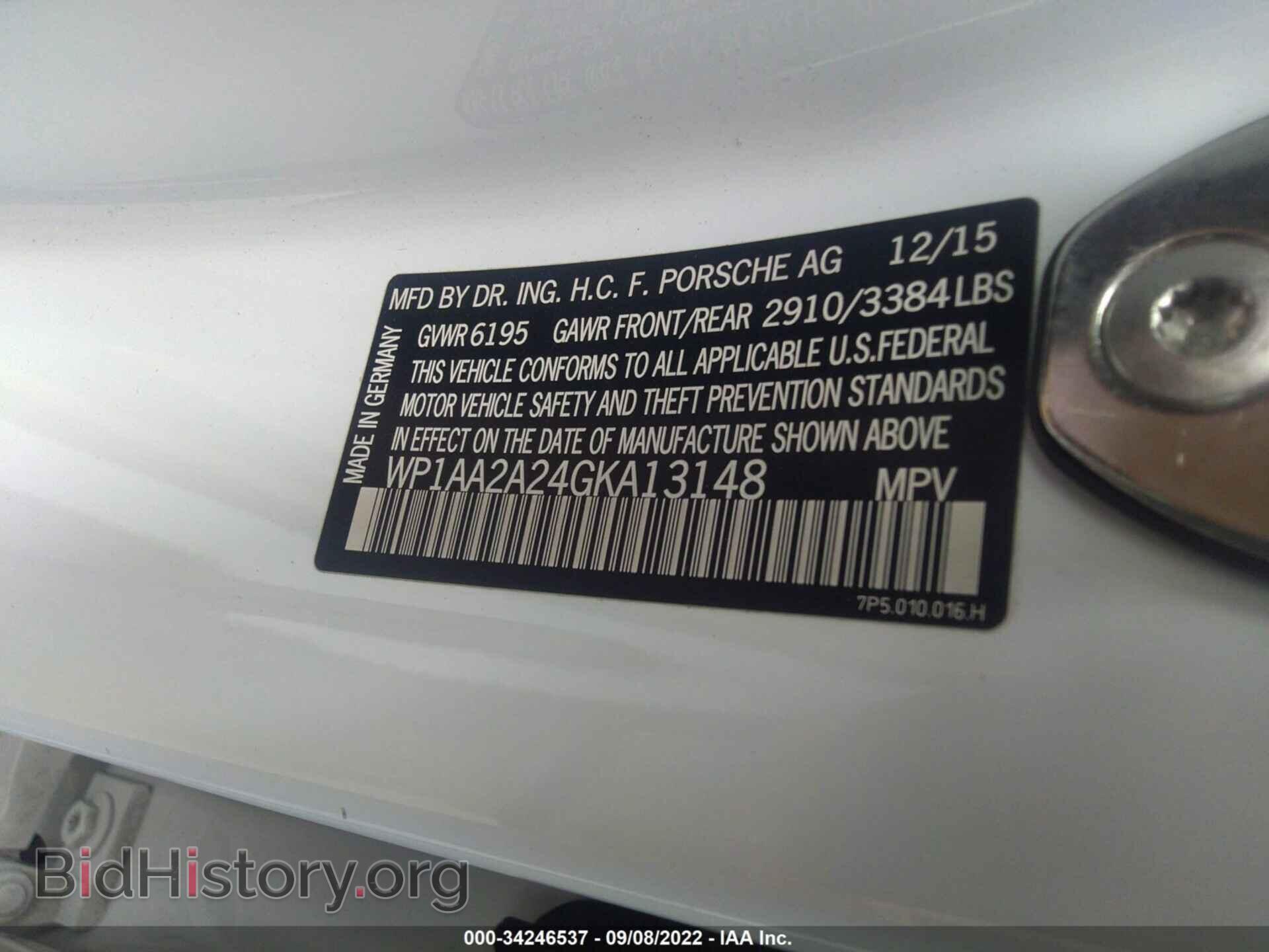 2016 PORSCHE CAYENNE - VIN: WP1AA2A24GKA13148 - Фото 9