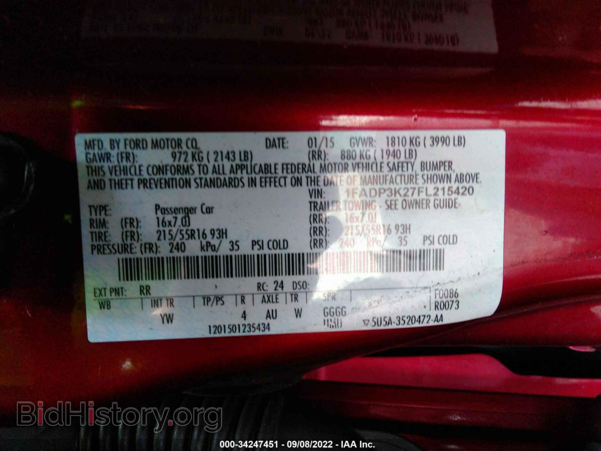 2015 FORD FOCUS - VIN: 1FADP3K27FL215420 - Photo 9
