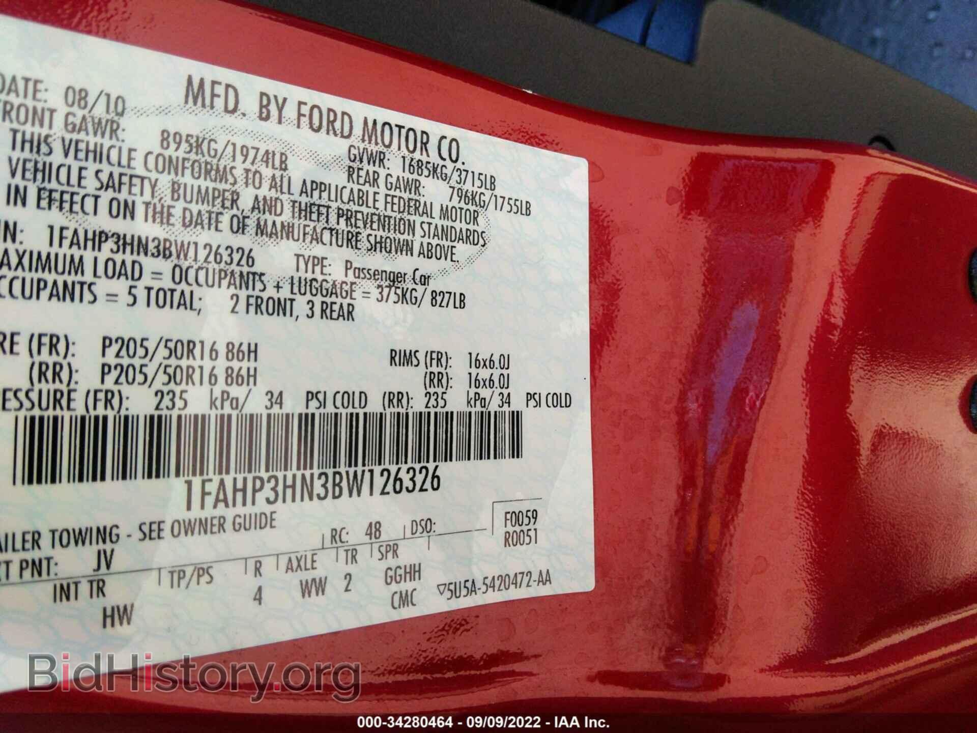 2011 FORD FOCUS - VIN: 1FAHP3HN3BW126326 - Фото 9