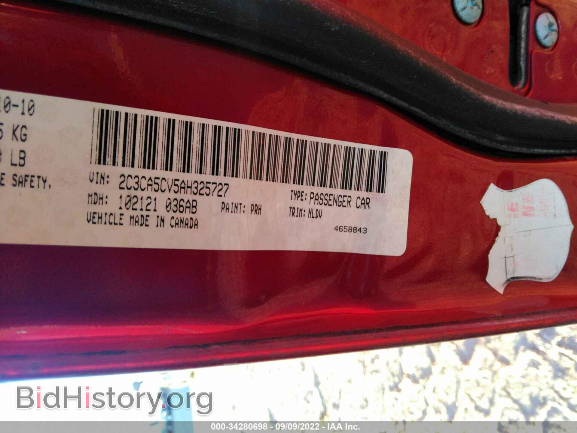 2010 CHRYSLER 300 - VIN: 2C3CA5CV5AH325727 - Фото 9