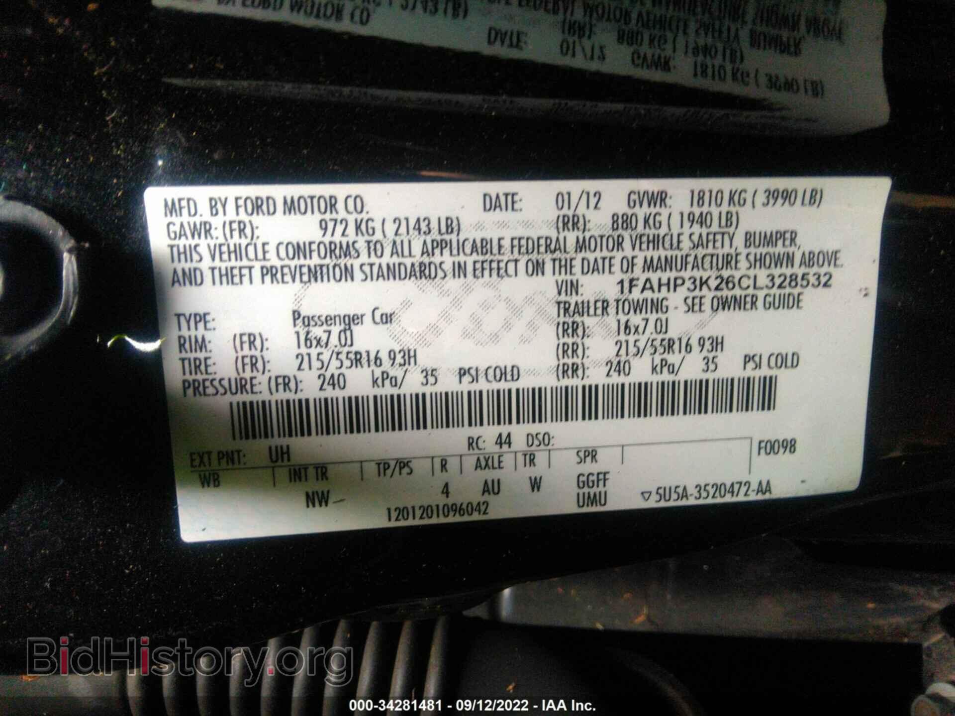 2012 FORD FOCUS - VIN: 1FAHP3K26CL328532 - Photo 9