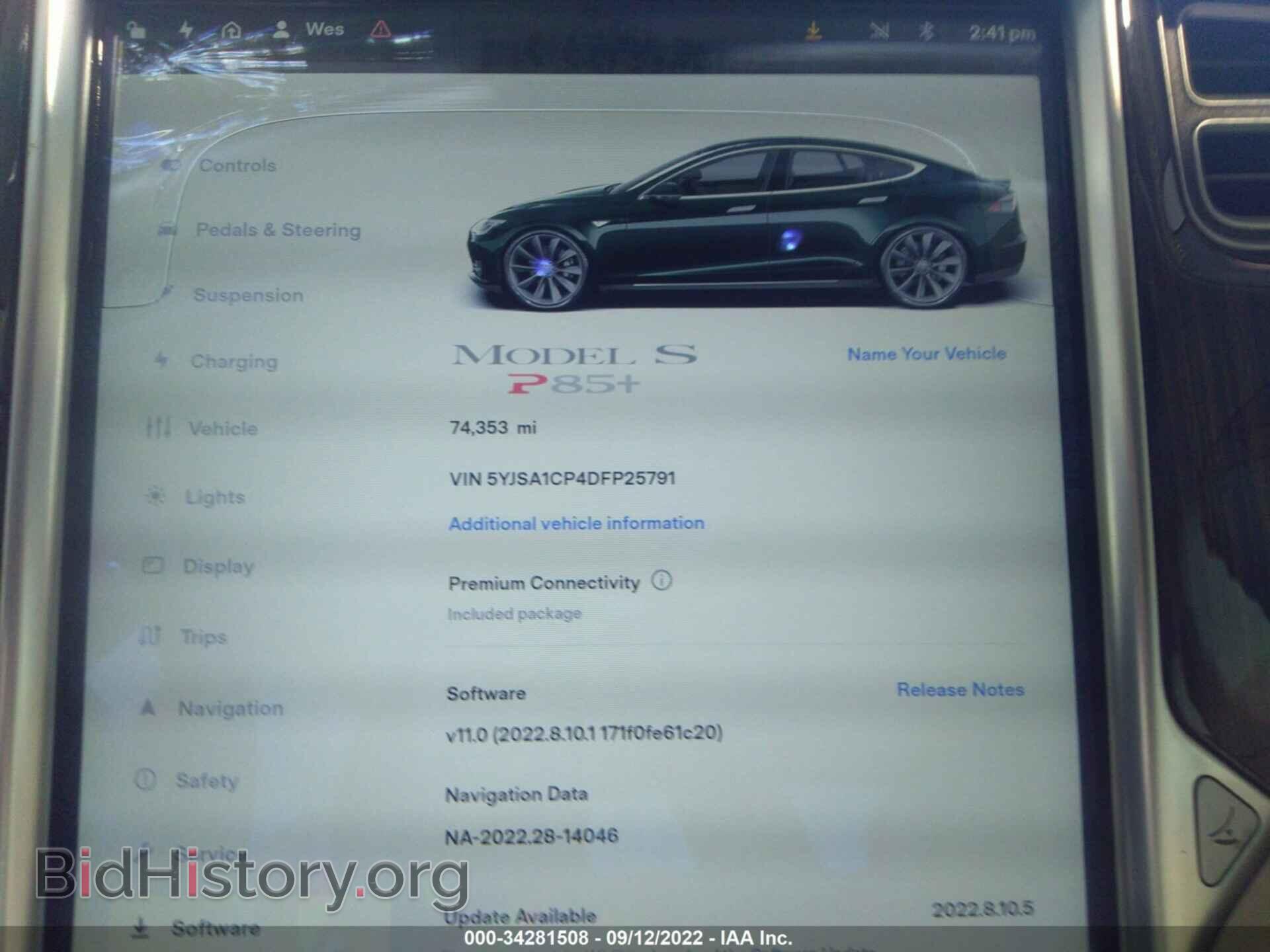 2013 TESLA MODEL S - VIN: 5YJSA1CP4DFP25791 - Photo 7