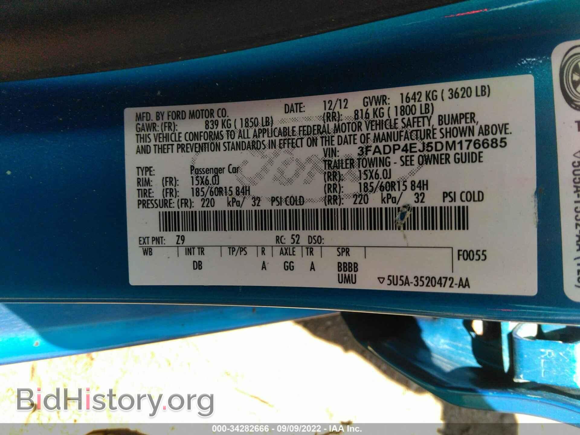 2013 FORD FIESTA - VIN: 3FADP4EJ5DM176685 - Фото 9