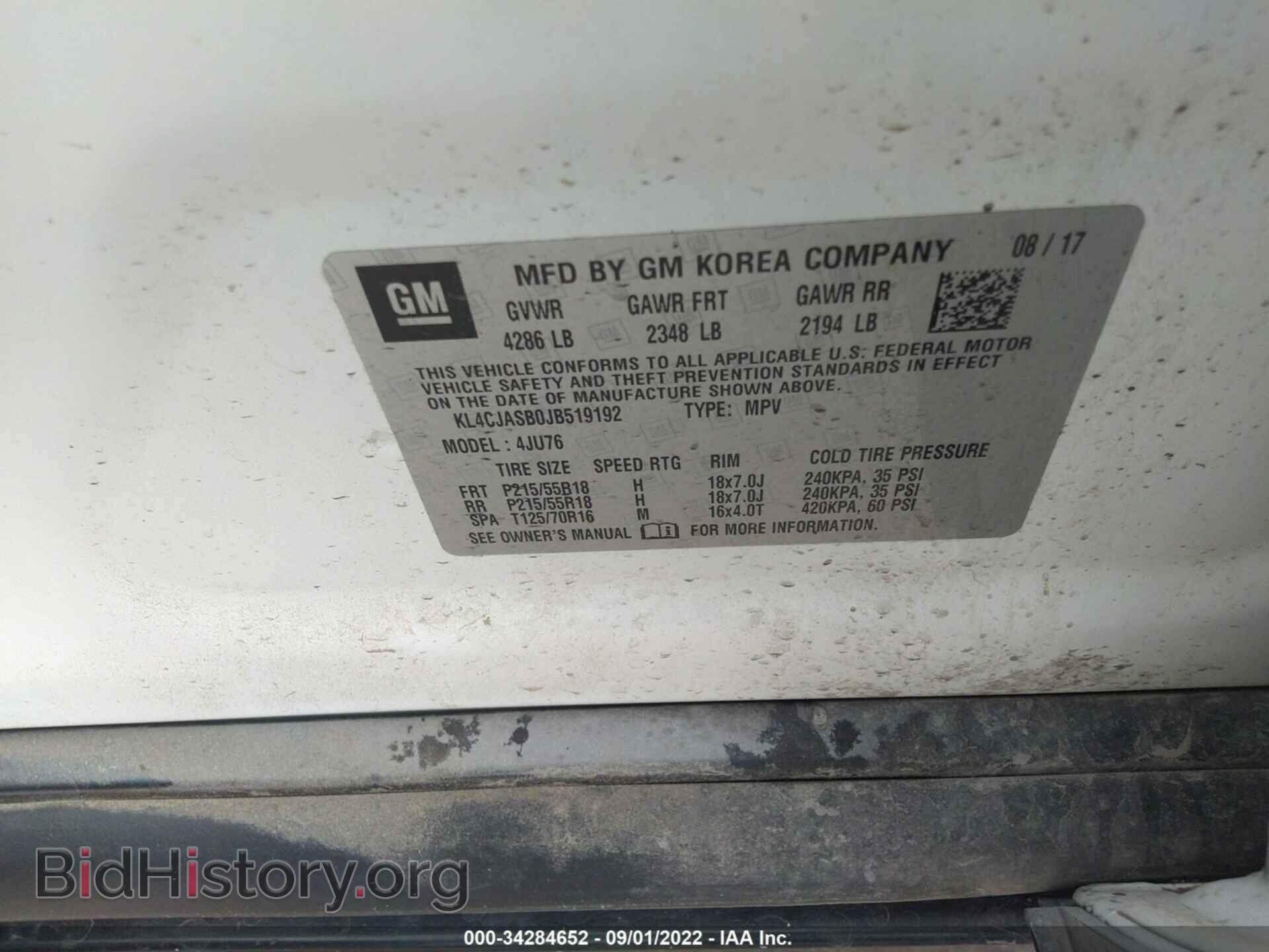 2018 BUICK ENCORE - VIN: KL4CJASB0JB519192 - Photo 9