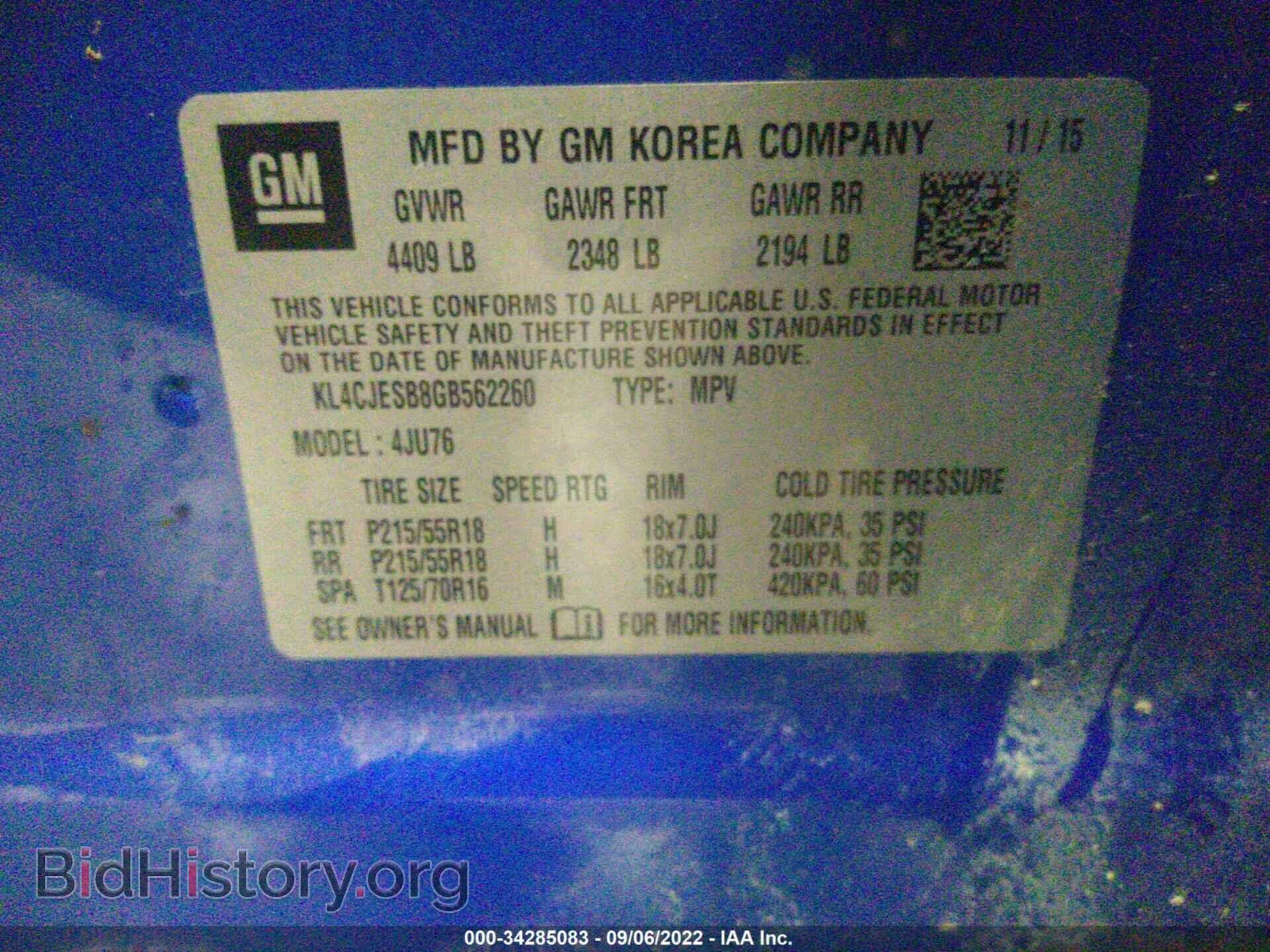 2016 BUICK ENCORE - VIN: KL4CJESB8GB562260 - Photo 9