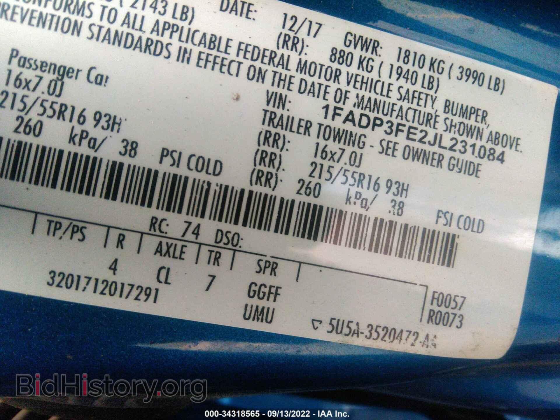 2018 FORD FOCUS - VIN: 1FADP3FE2JL231084 - Photo 9