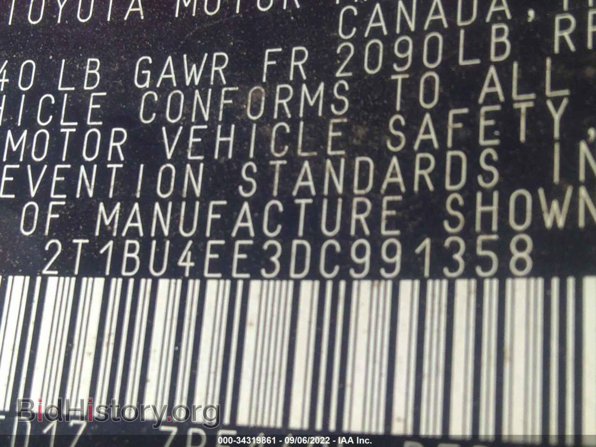 2013 TOYOTA COROLLA - VIN: 2T1BU4EE3DC991358 - Фото 9
