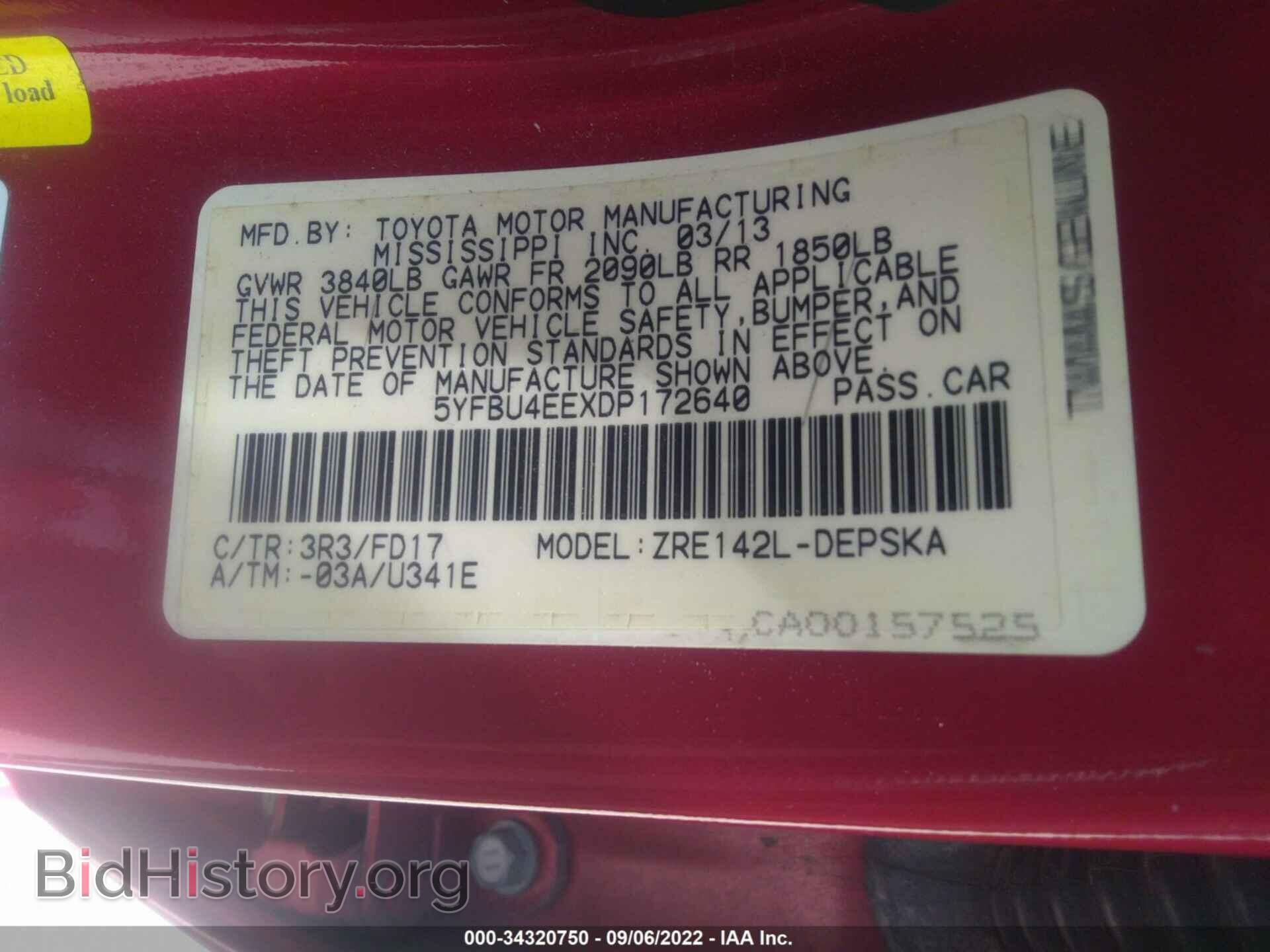 2013 TOYOTA COROLLA - VIN: 5YFBU4EEXDP172640 - Photo 9