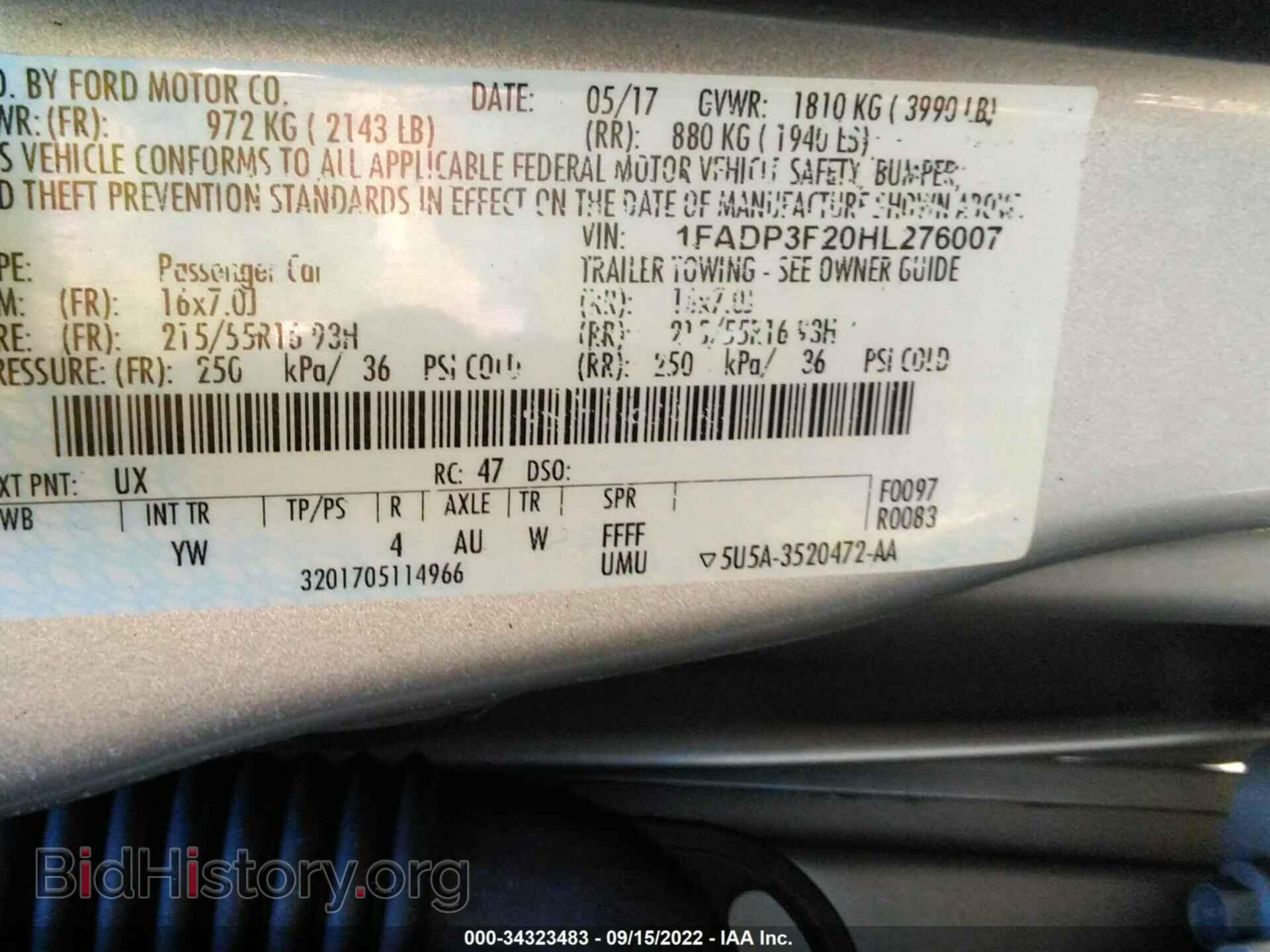 2017 FORD FOCUS - VIN: 1FADP3F20HL276007 - Фото 9