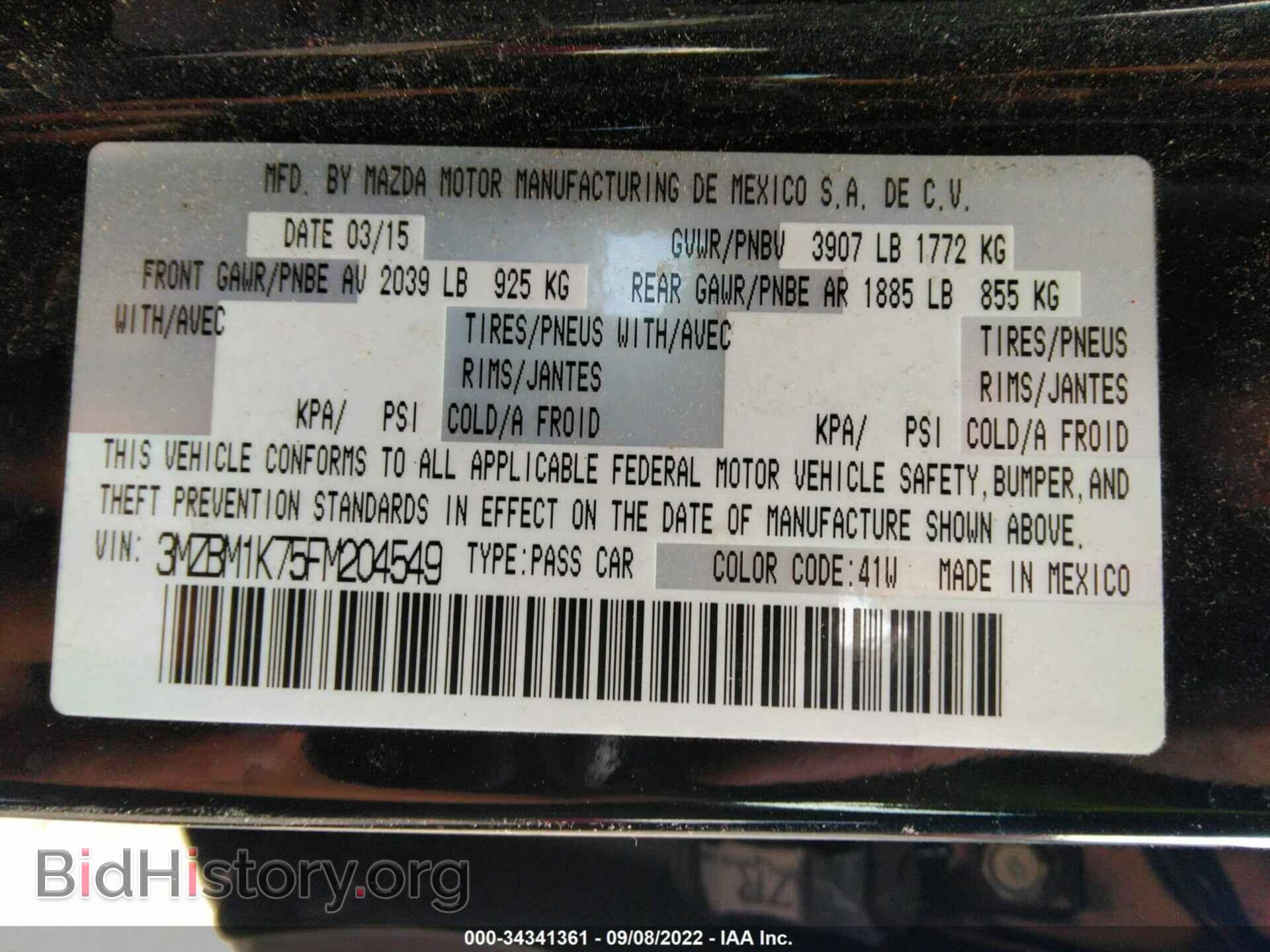 2015 MAZDA MAZDA3 - VIN: 3MZBM1K75FM204549 - Фото 9