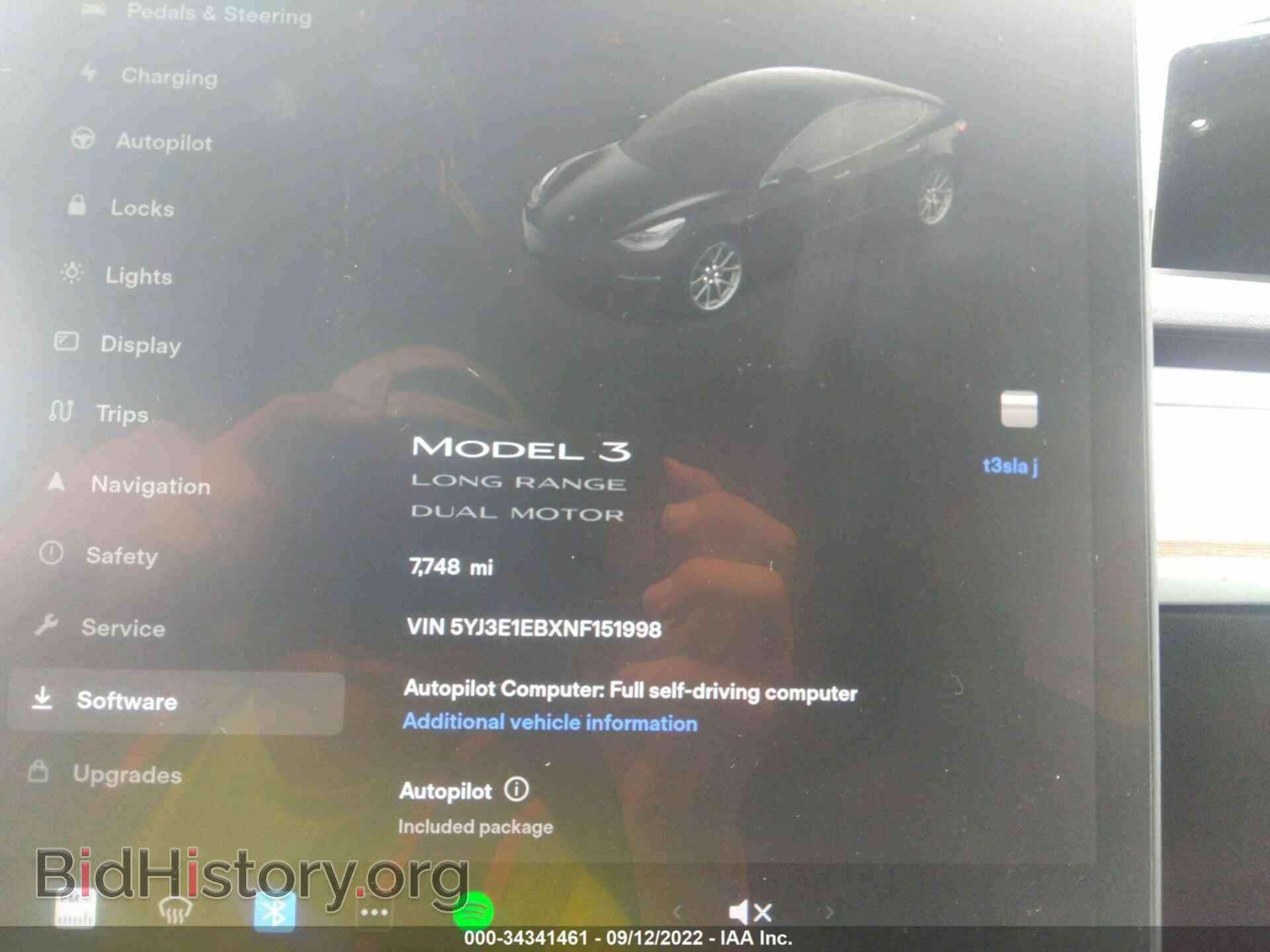 2022 TESLA MODEL 3 - VIN: 5YJ3E1EBXNF151998 - Фото 7