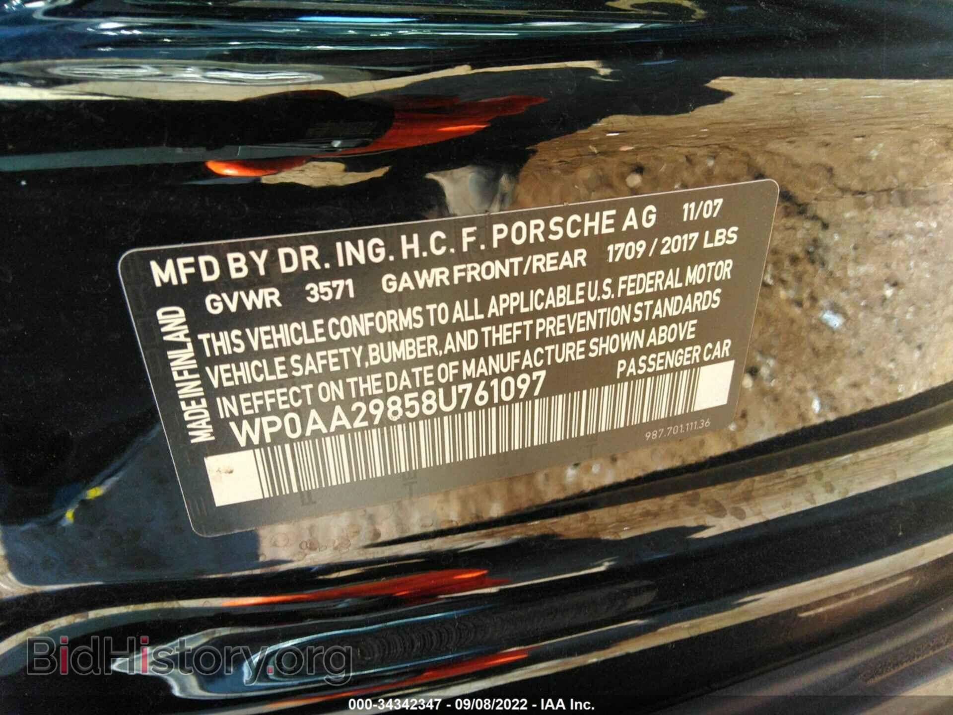 2008 PORSCHE CAYMAN - VIN: WP0AA29858U761097 - Фото 9