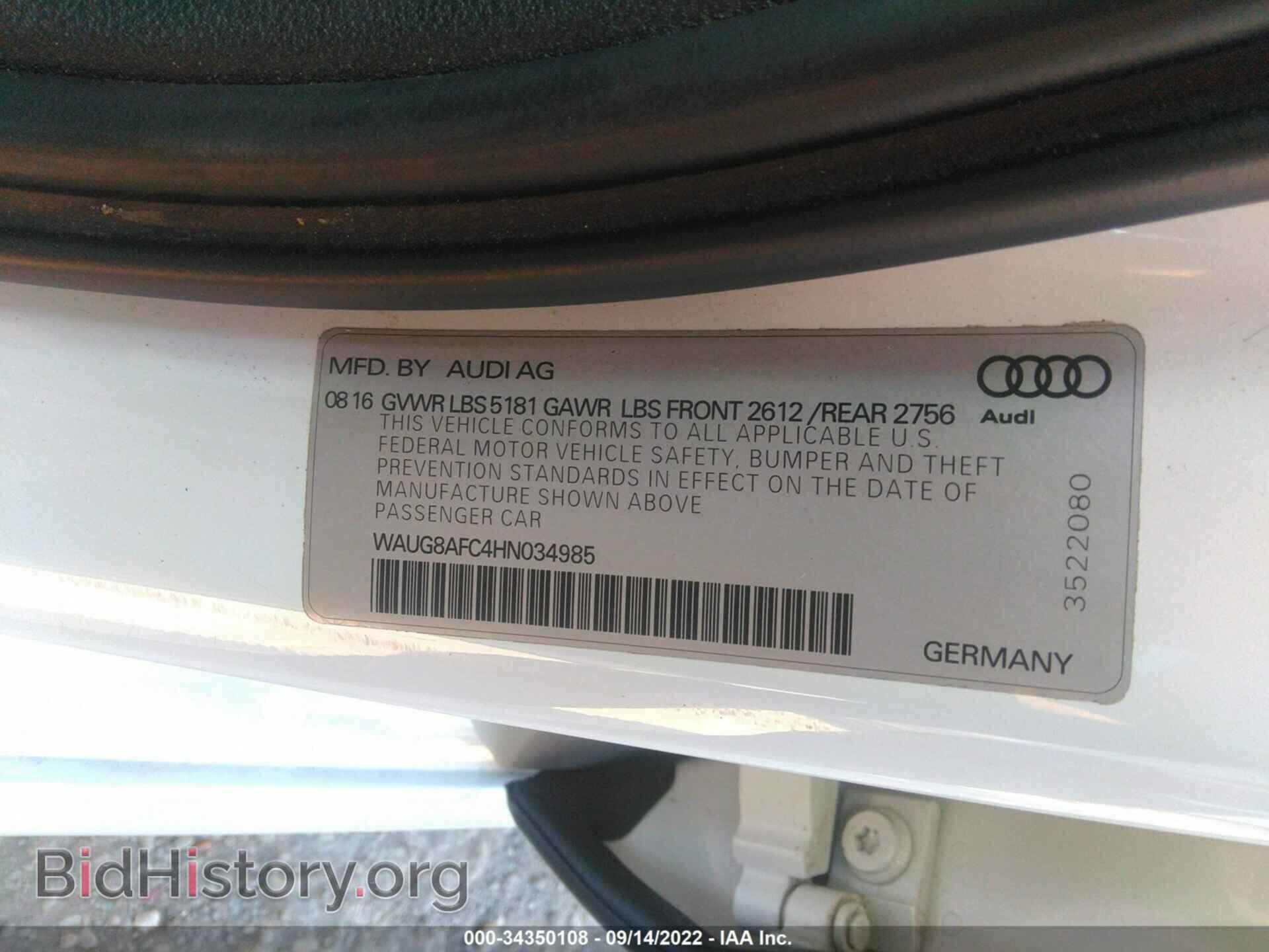 2017 AUDI A6 - VIN: WAUG8AFC4HN034985 - Photo 9