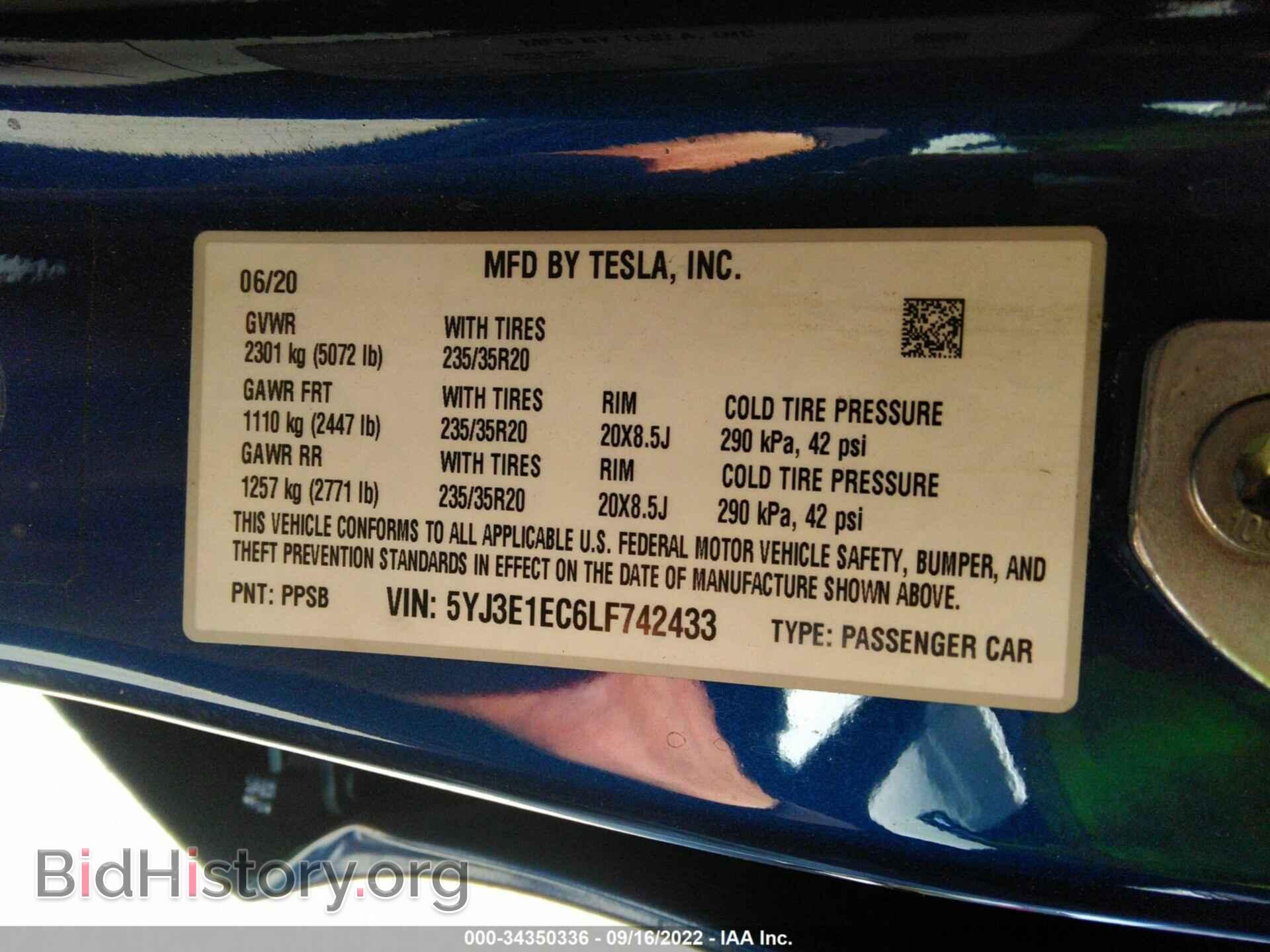 2020 TESLA MODEL 3 - VIN: 5YJ3E1EC6LF742433 - Photo 9