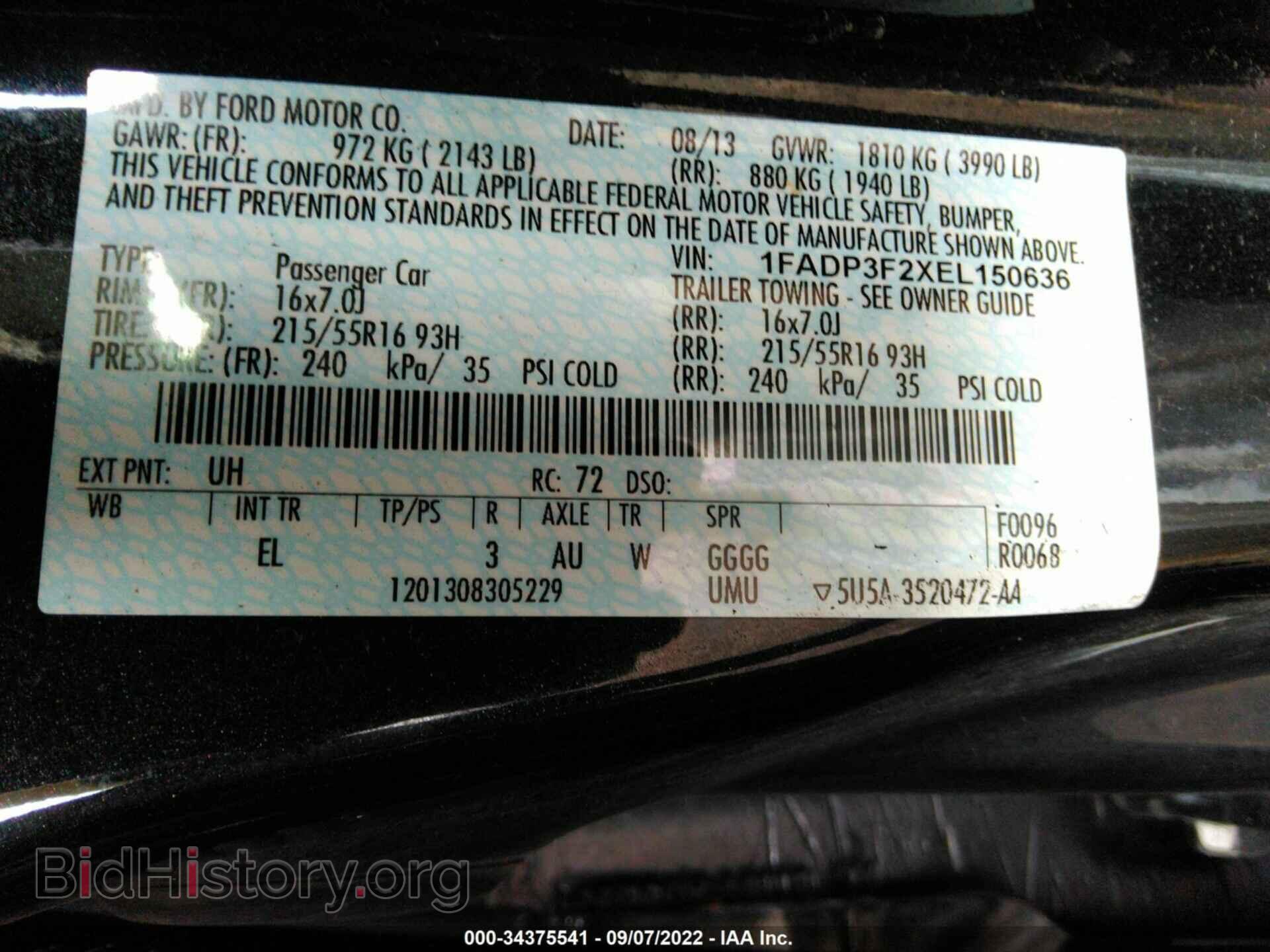 2014 FORD FOCUS - VIN: 1FADP3F2XEL150636 - Фото 9