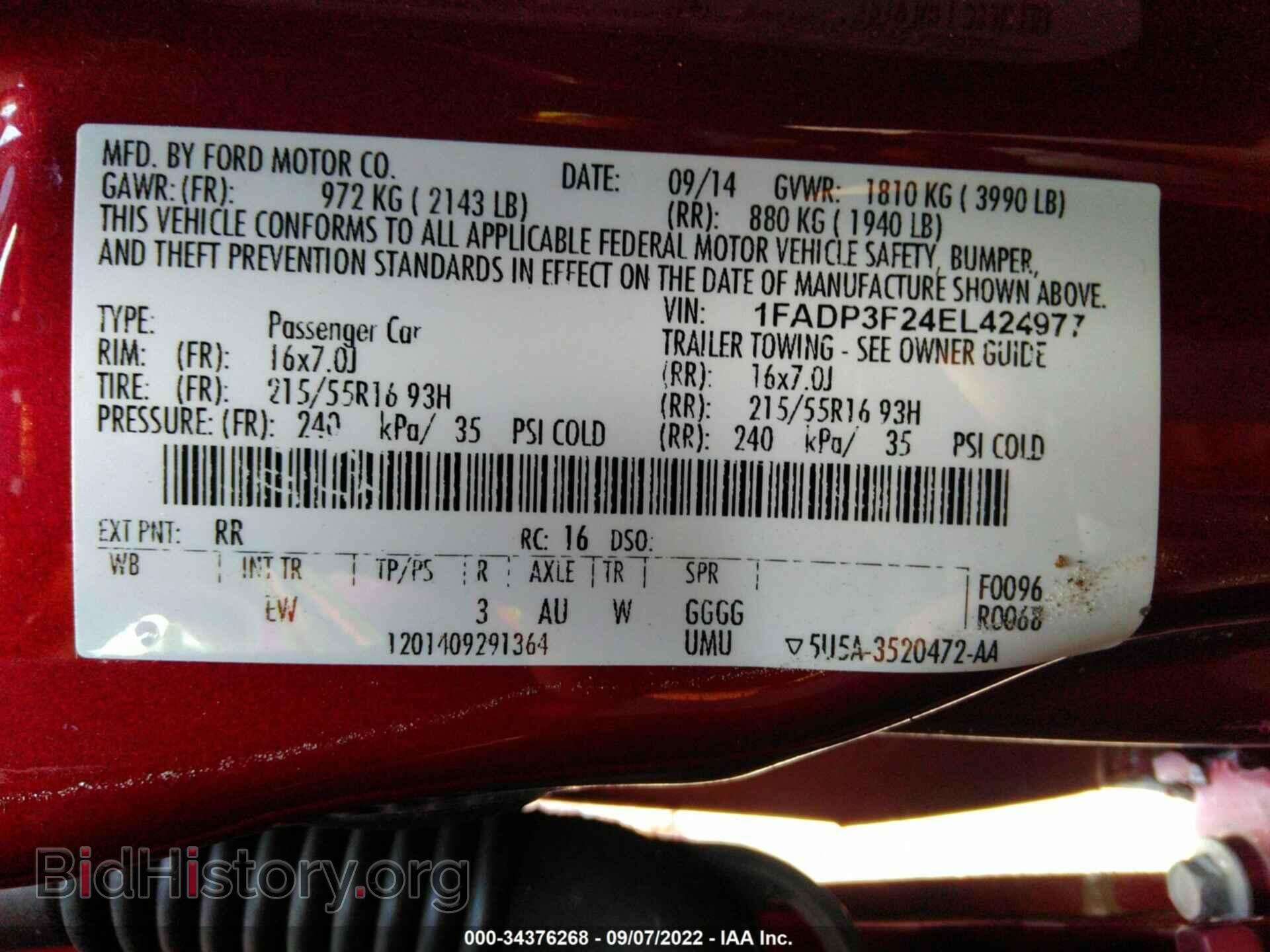2014 FORD FOCUS - VIN: 1FADP3F24EL424977 - Photo 9