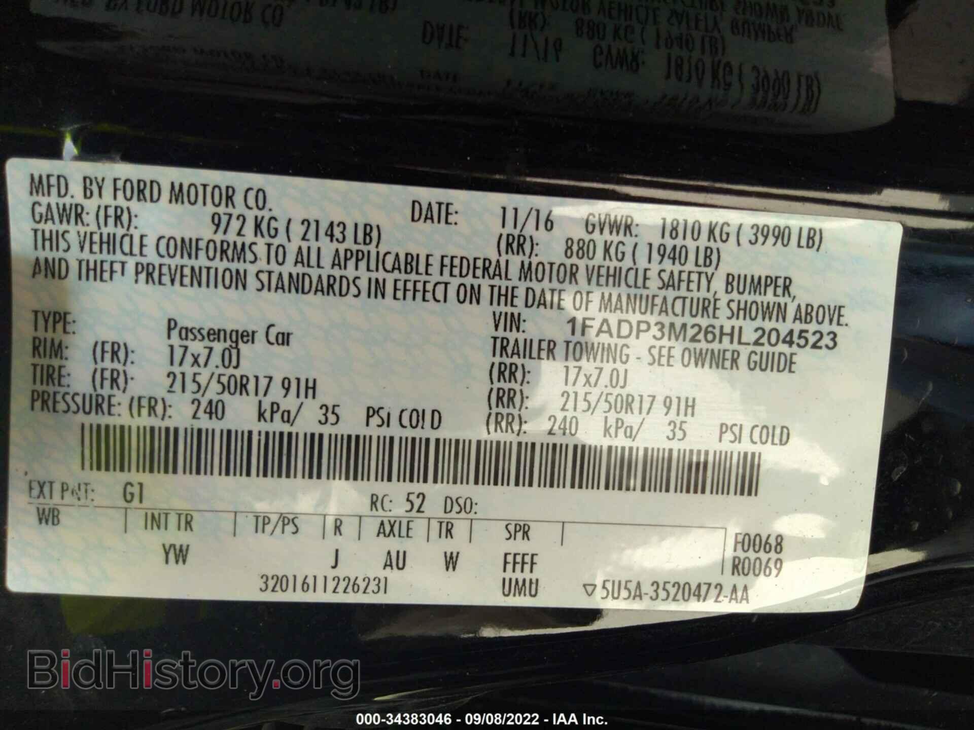 2017 FORD FOCUS - VIN: 1FADP3M26HL204523 - Фото 9
