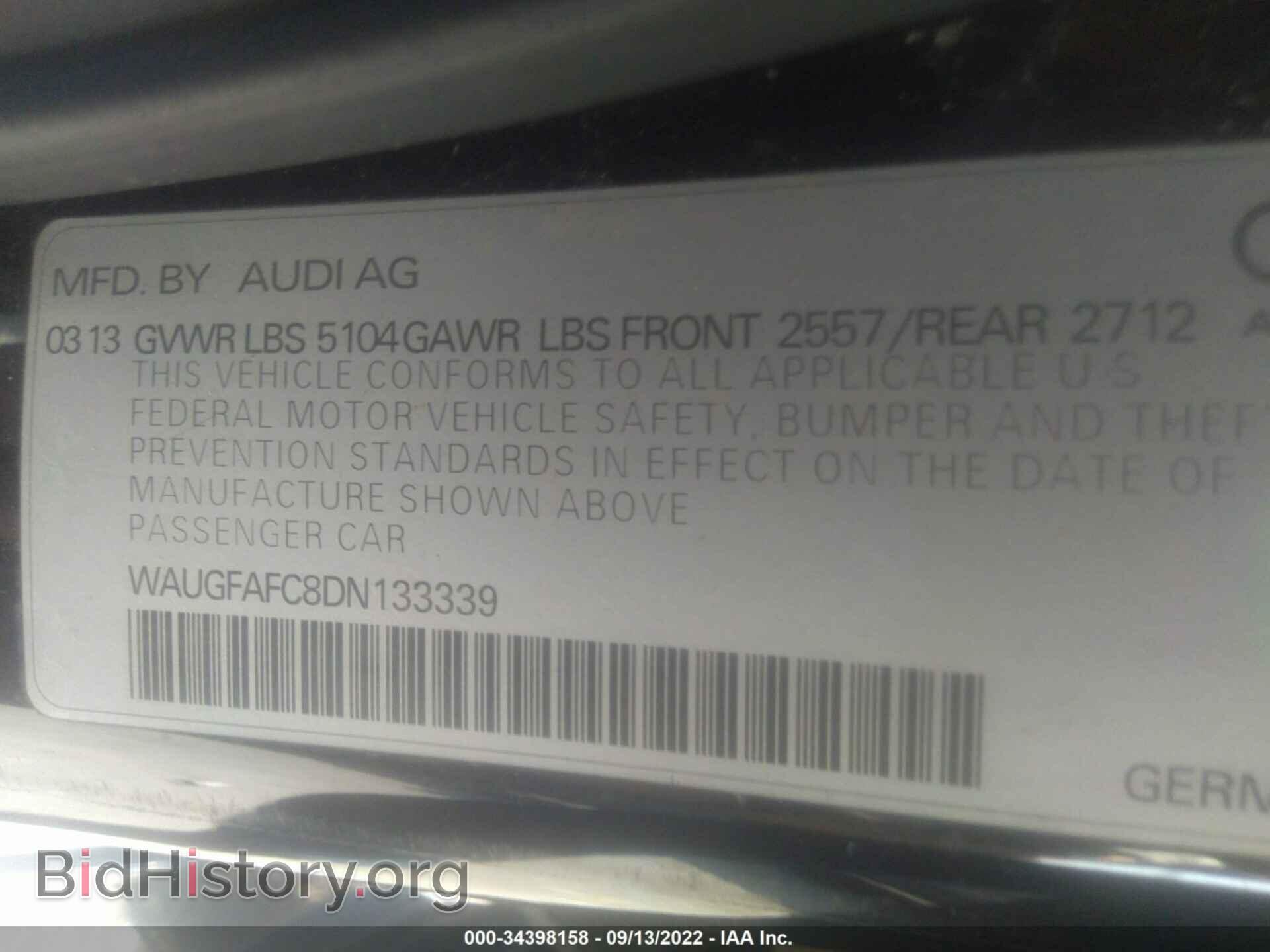 2013 AUDI A6 - VIN: WAUGFAFC8DN133339 - Photo 9