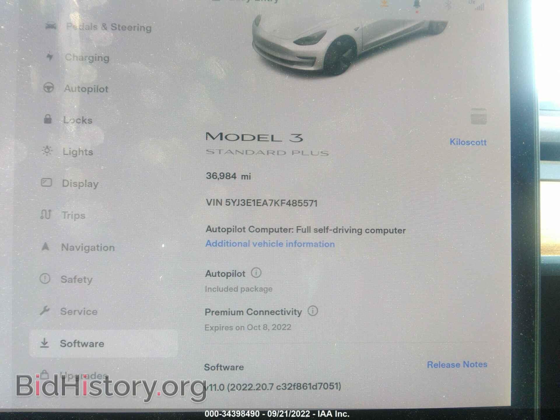 2019 TESLA MODEL 3 - VIN: 5YJ3E1EA7KF485571 - Фото 7