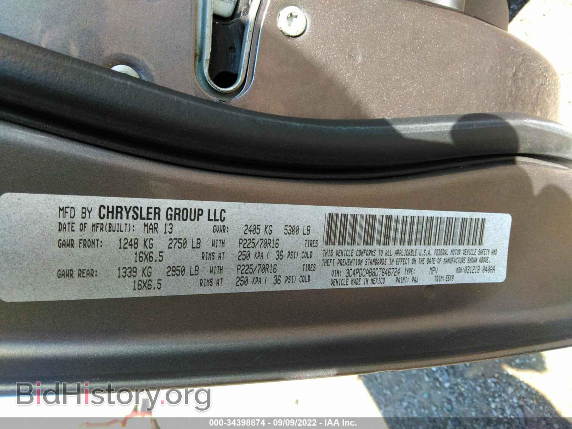 2013 DODGE JOURNEY - VIN: 3C4PDCAB8DT646724 - Фото 9
